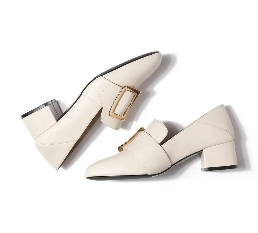 Tarramarra Low Block Leather Heels Sammi