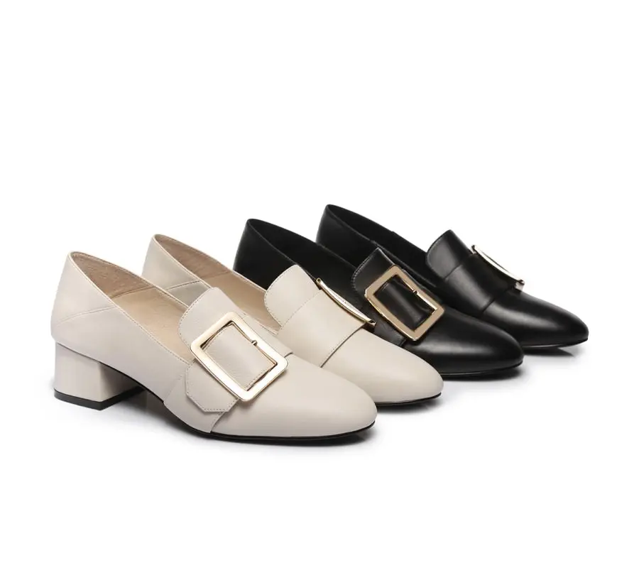 Tarramarra Low Block Leather Heels Sammi