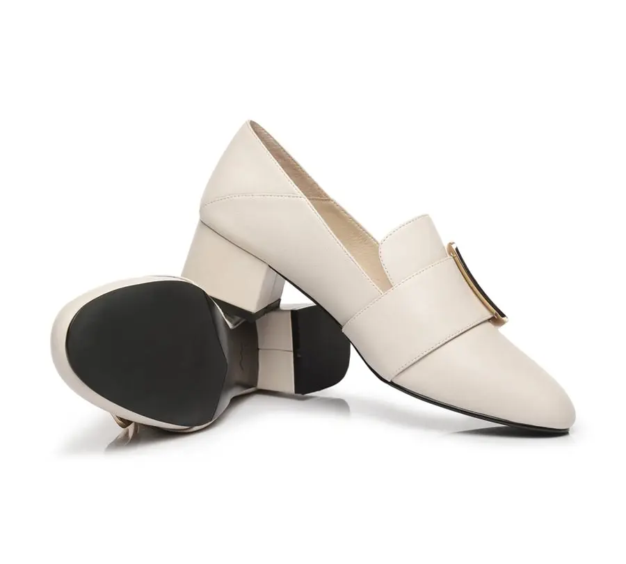 Tarramarra Low Block Leather Heels Sammi