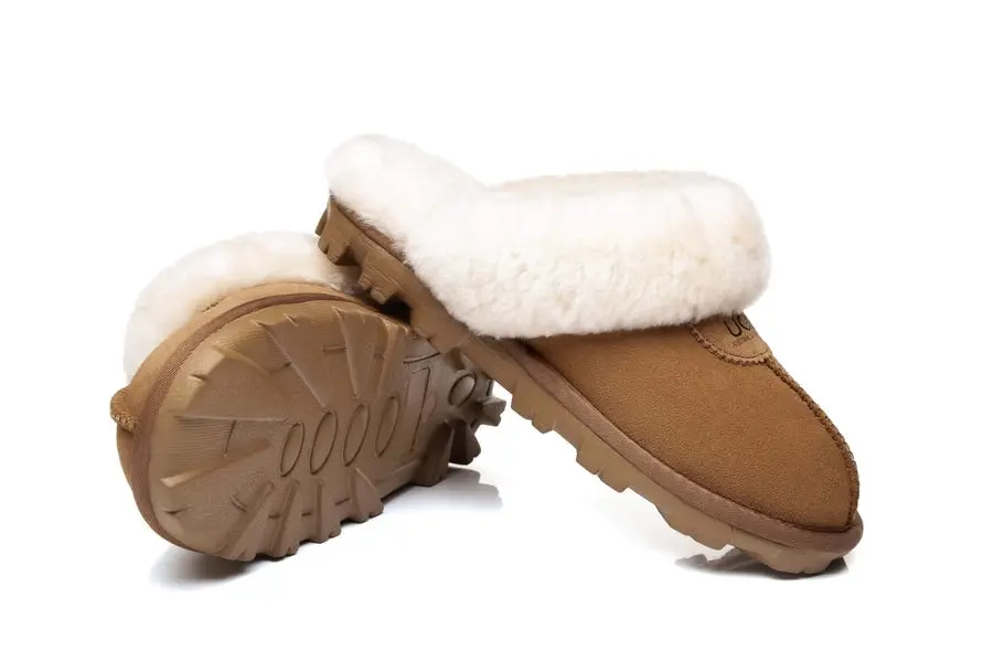 UGG Australia Shepherd Waffle Unisex Slippers Scuff Double Face Sheepskin