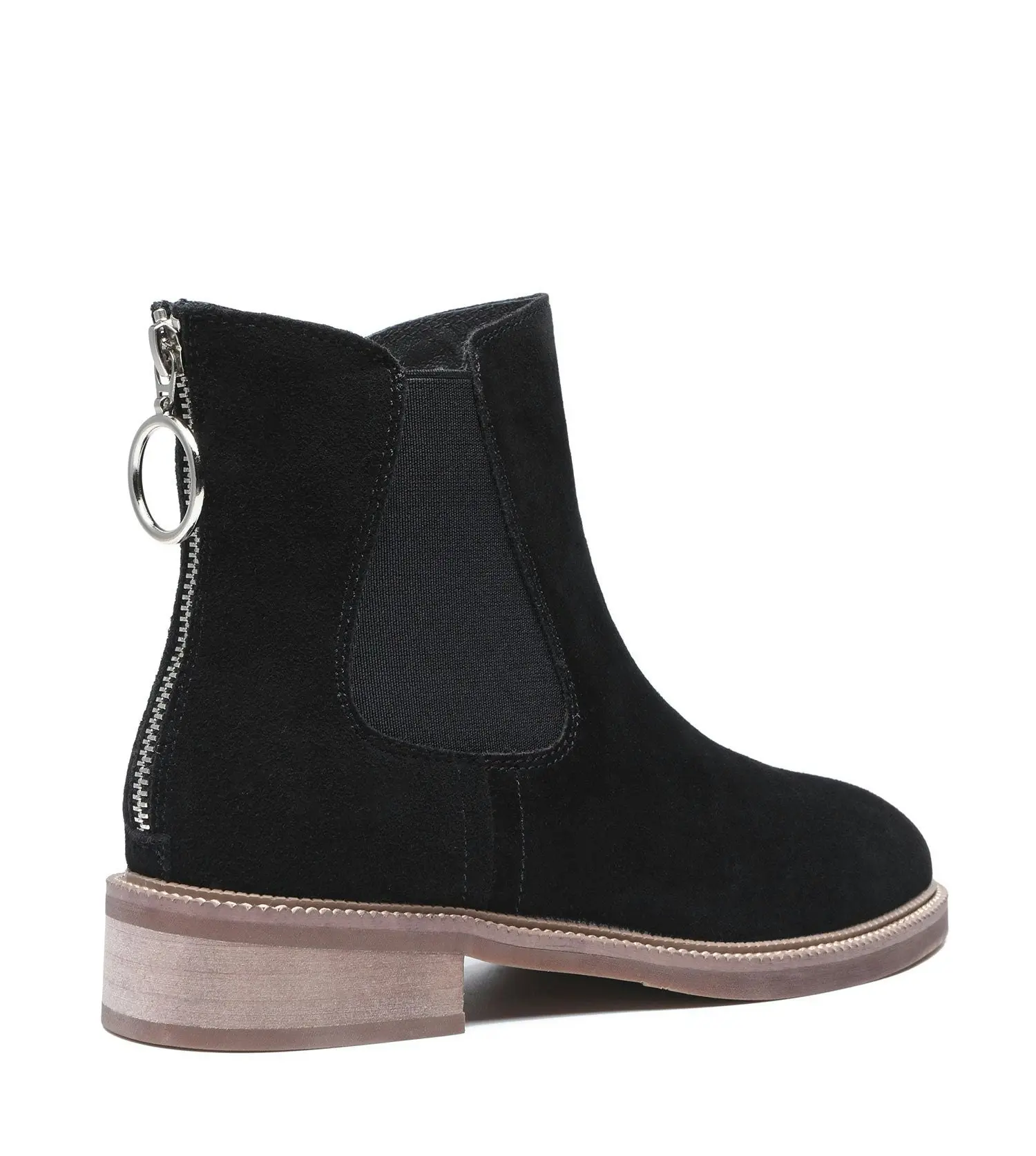 Tarramarra Black Leather Zipper Ankle Boots Daisy