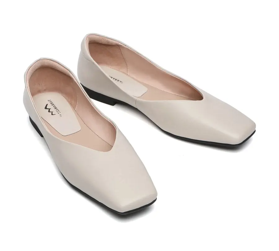 Tarramarra Square Toe Leather Ballet Flats Women Libera