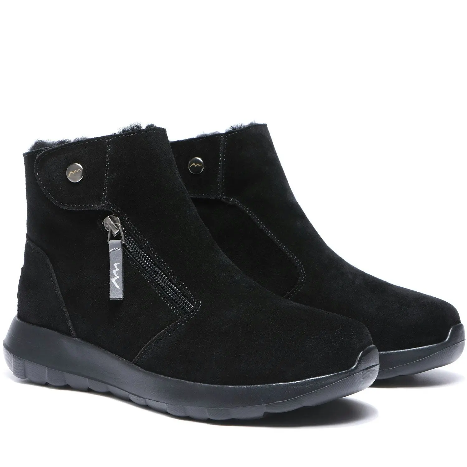 Tarramarra Leather Button Zipper Ankle Boots Women Tyria