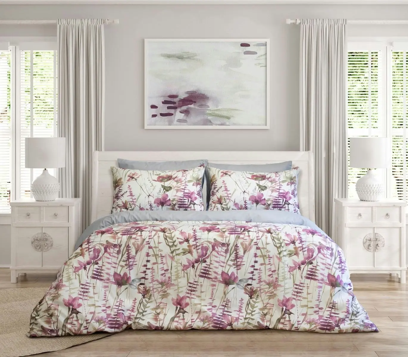 ARDOR BOUDOIR "Felicity" PRINTED FLORAL QUILT COVER SET