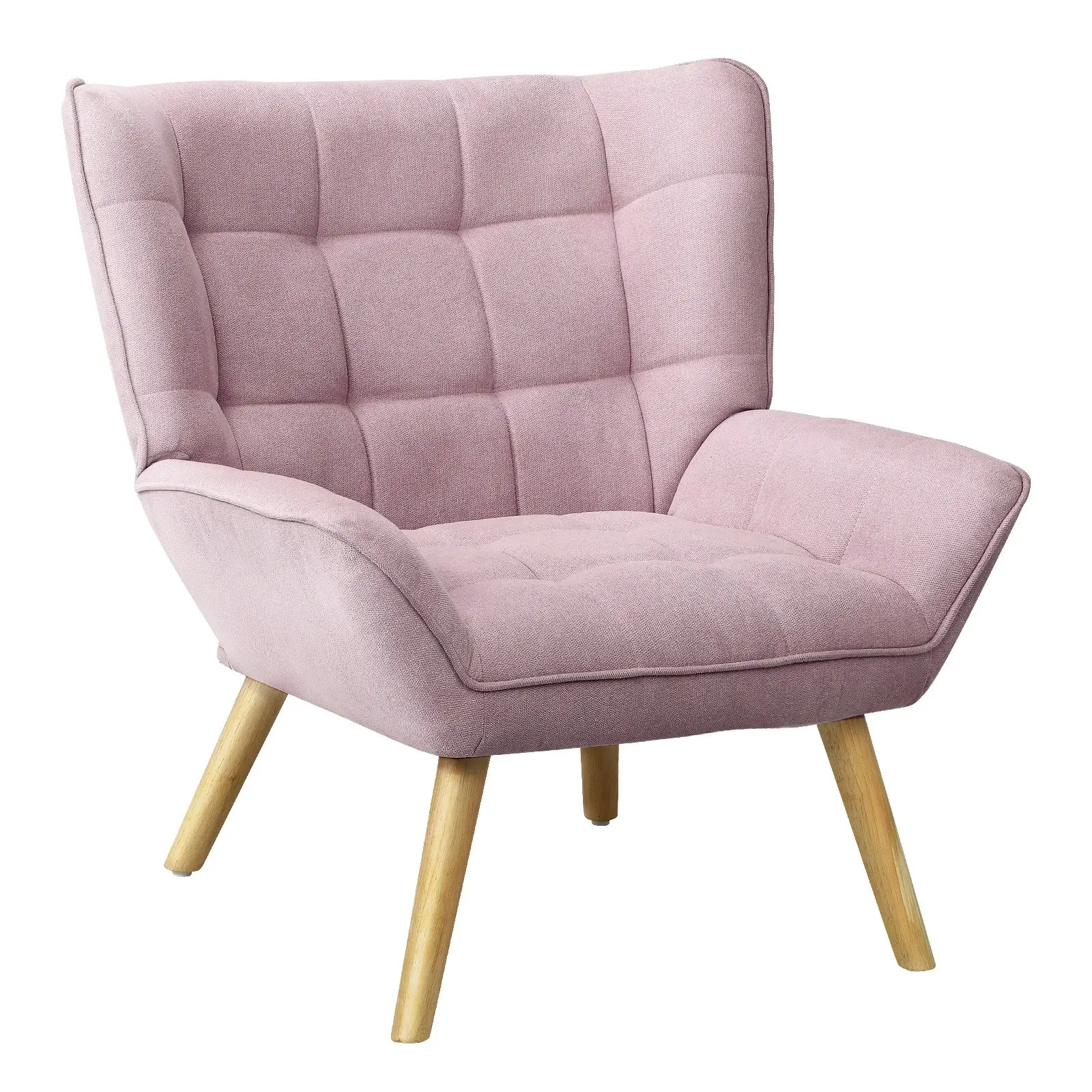 Oikiture Armchair Accent Chairs Sofa Lounge Fabric Upholstered Tub Chair Pink