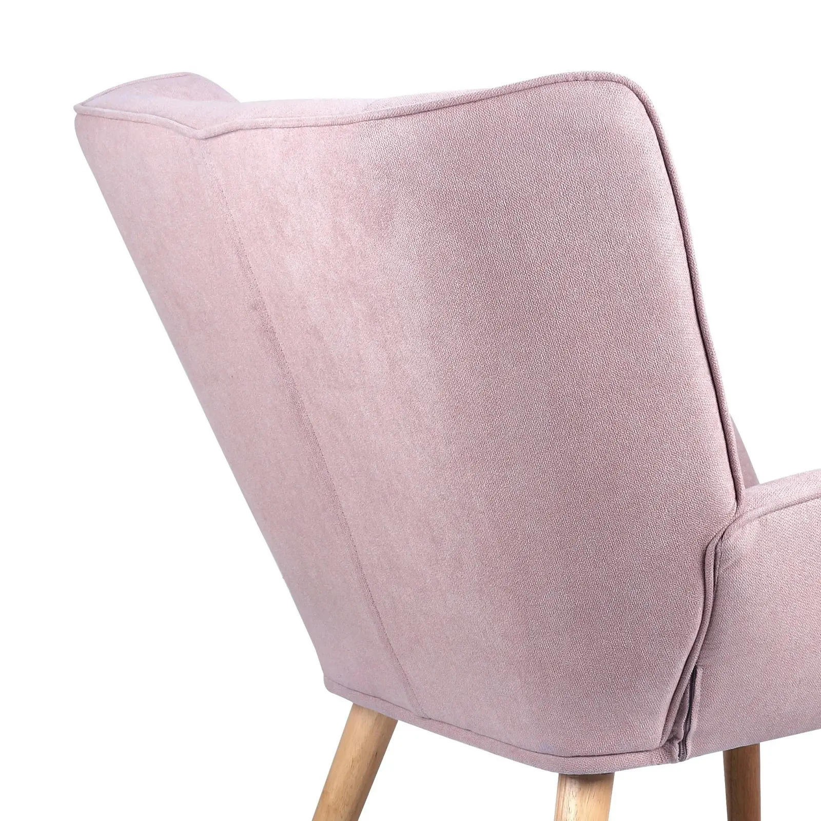 Oikiture Armchair Accent Chairs Sofa Lounge Fabric Upholstered Tub Chair Pink