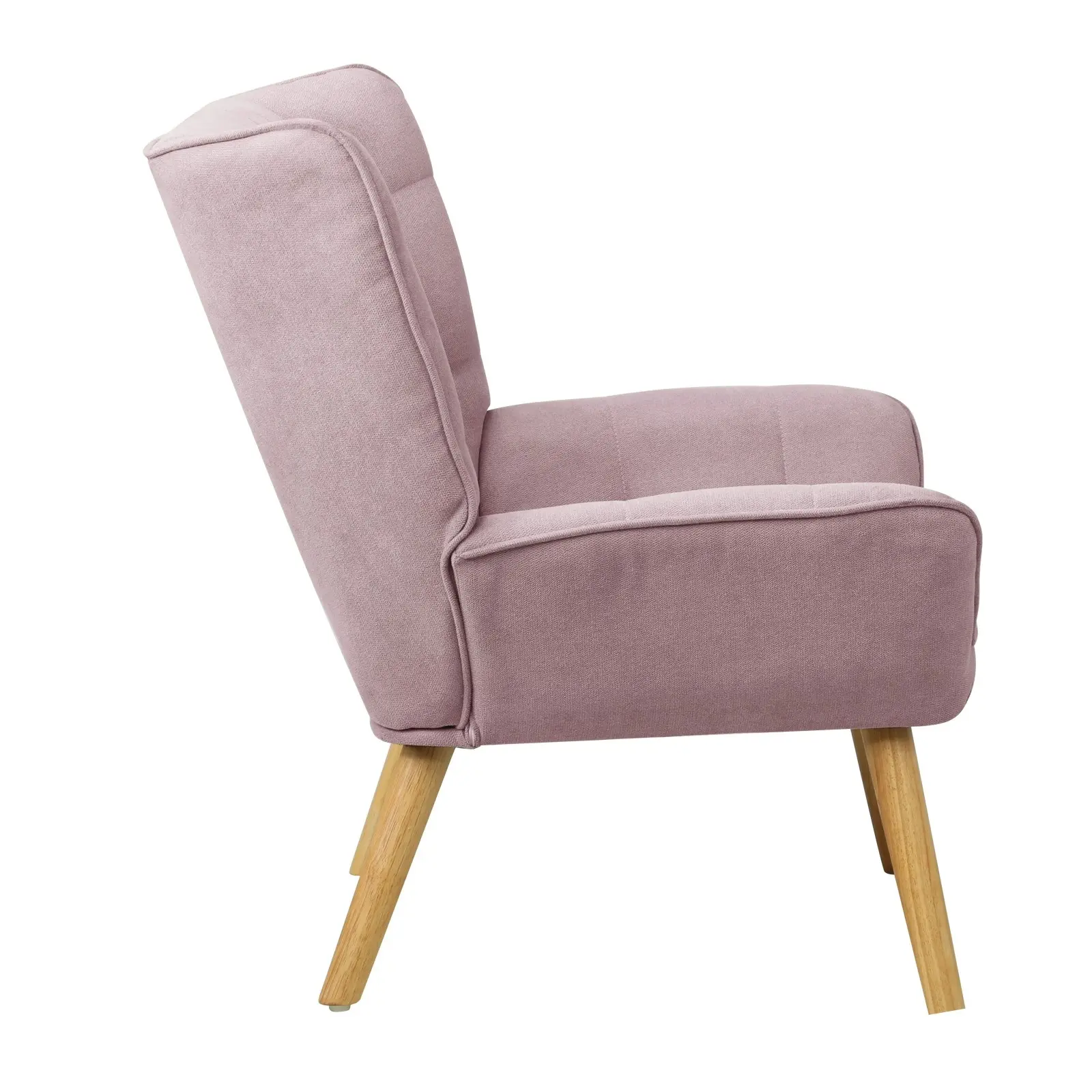 Oikiture Armchair Accent Chairs Sofa Lounge Fabric Upholstered Tub Chair Pink