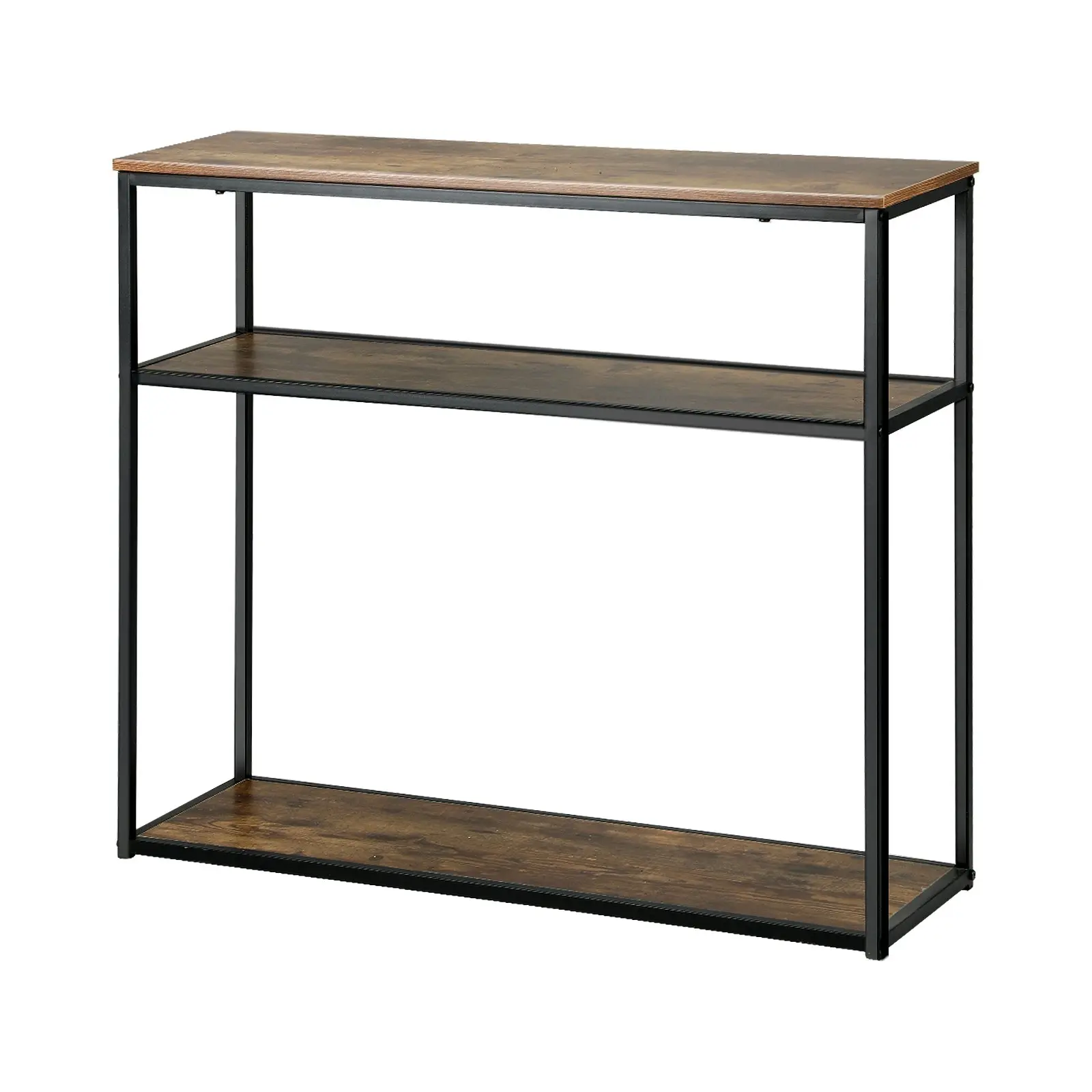 Oikiture Hall Console Table Metal Hallway Desk Entry Display Wooden Furniture