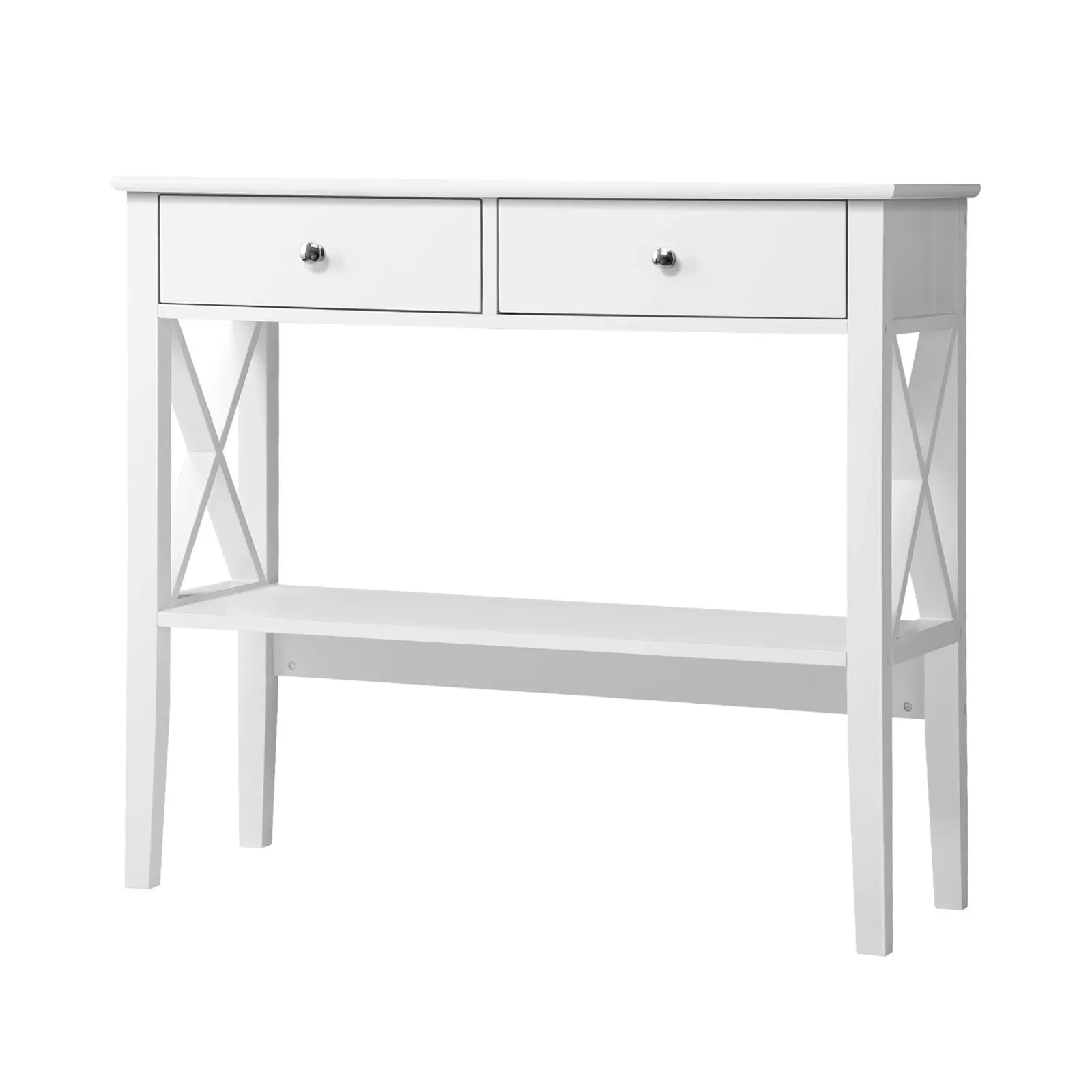 Oikiture Console Table Hall Side Entry 2 Drawers Hallway Display Shelf Desk