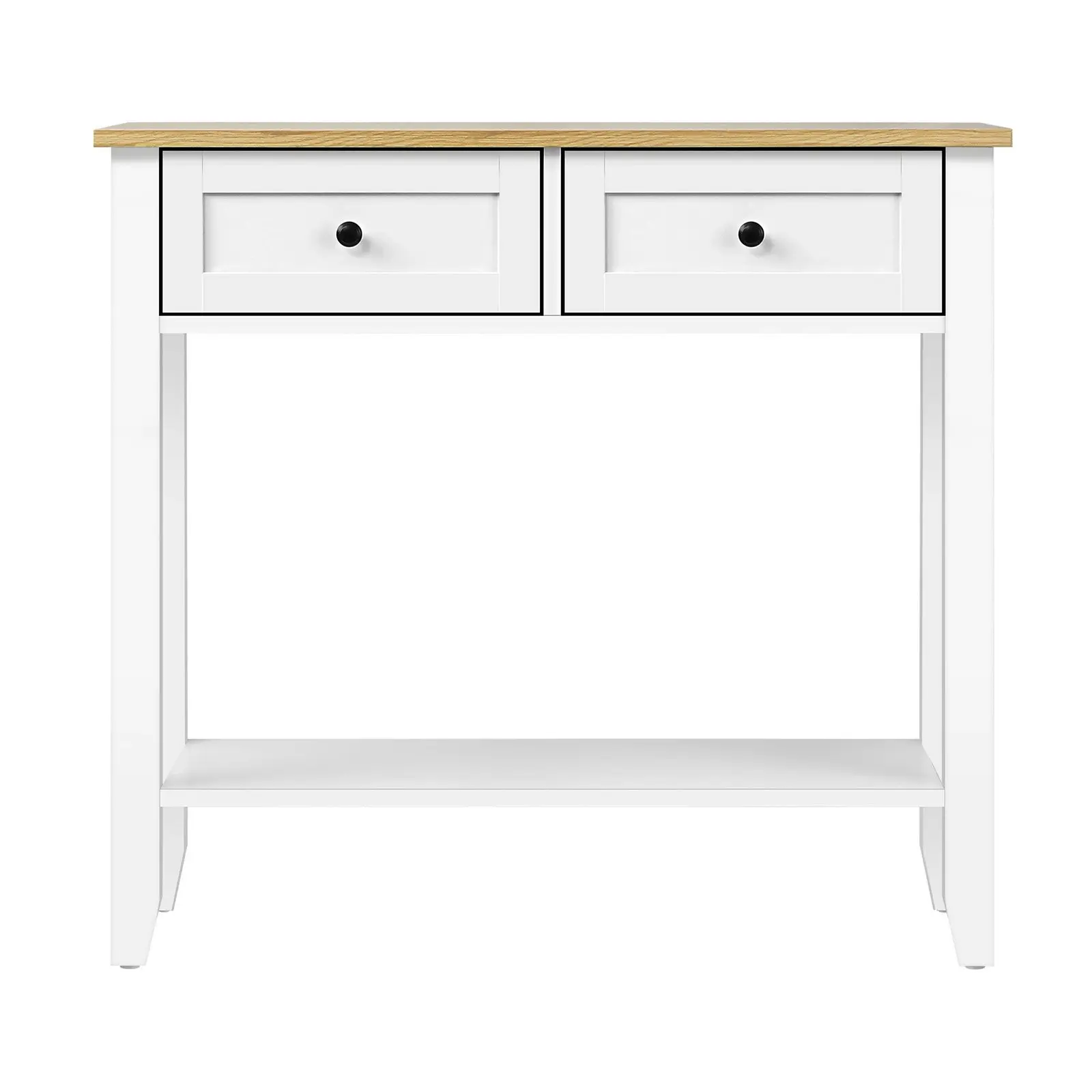 Oikiture Console Table Hallway Entry 2 Drawers Hall Side Display Shelf Desk