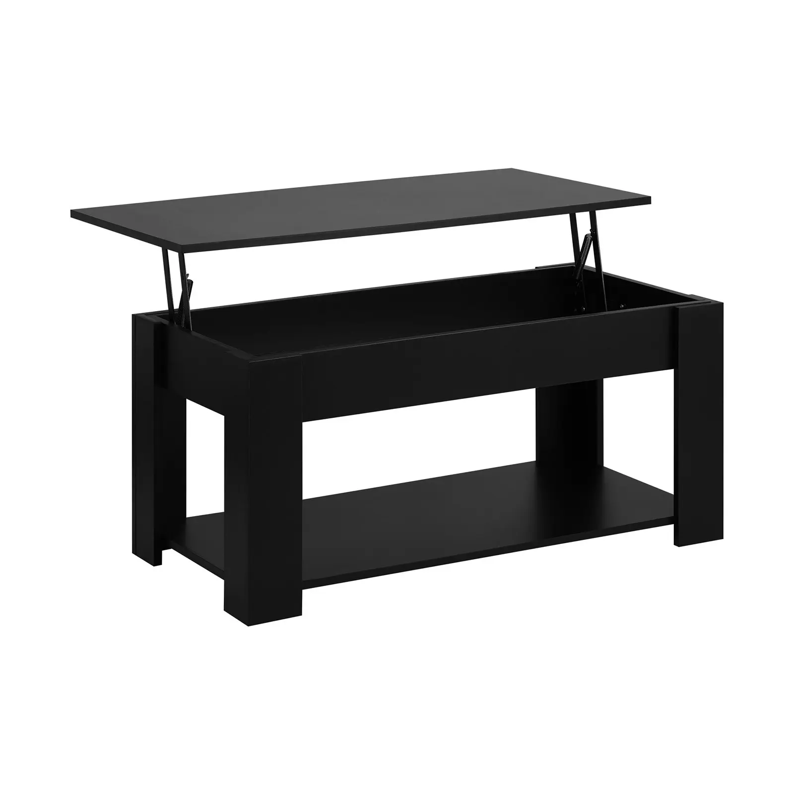 Oikiture Coffee Table Lift Up Top Modern Tables Hidden Book Storage Black