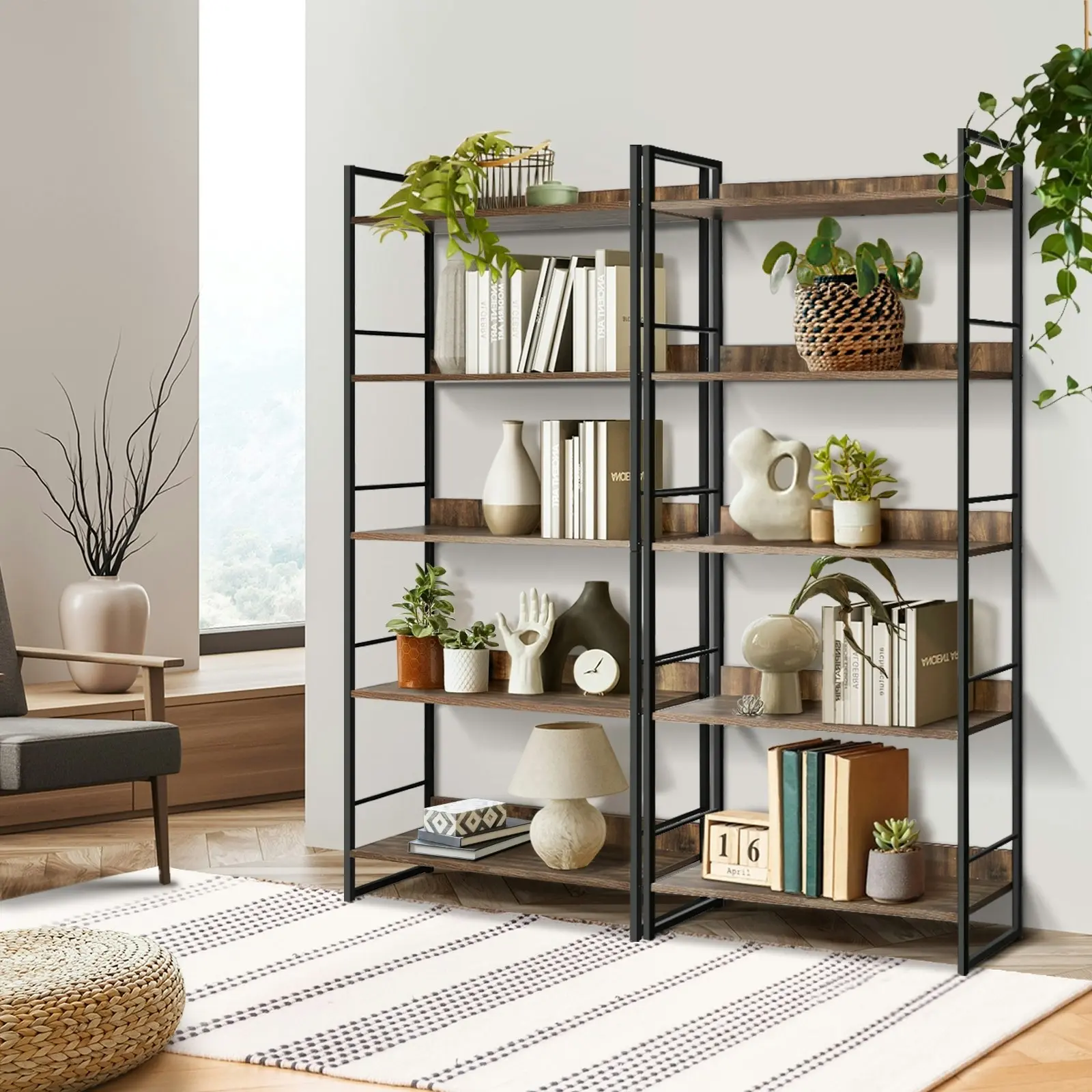 Oikiture Display Shelves Bookshelf Bookcase Shelf Storage Stand Rack Cupboard