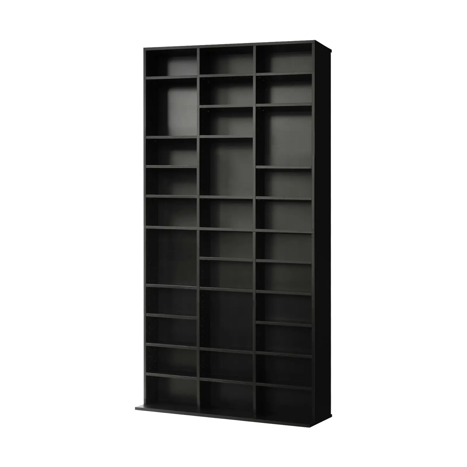 Oikiture Bookshelf Display Shelf Bookcase CD DVD Storage Media Rack Stand Black