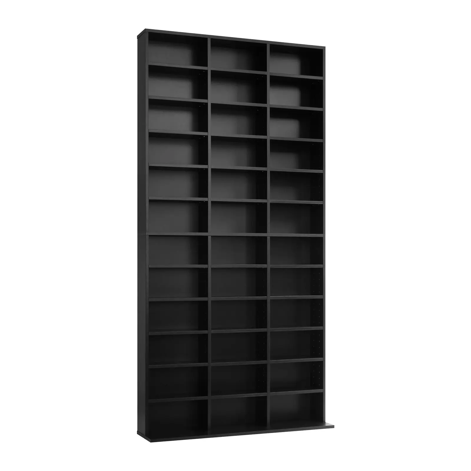 Oikiture Bookshelf Display Shelf Bookcase CD DVD Storage Media Rack Stand Black