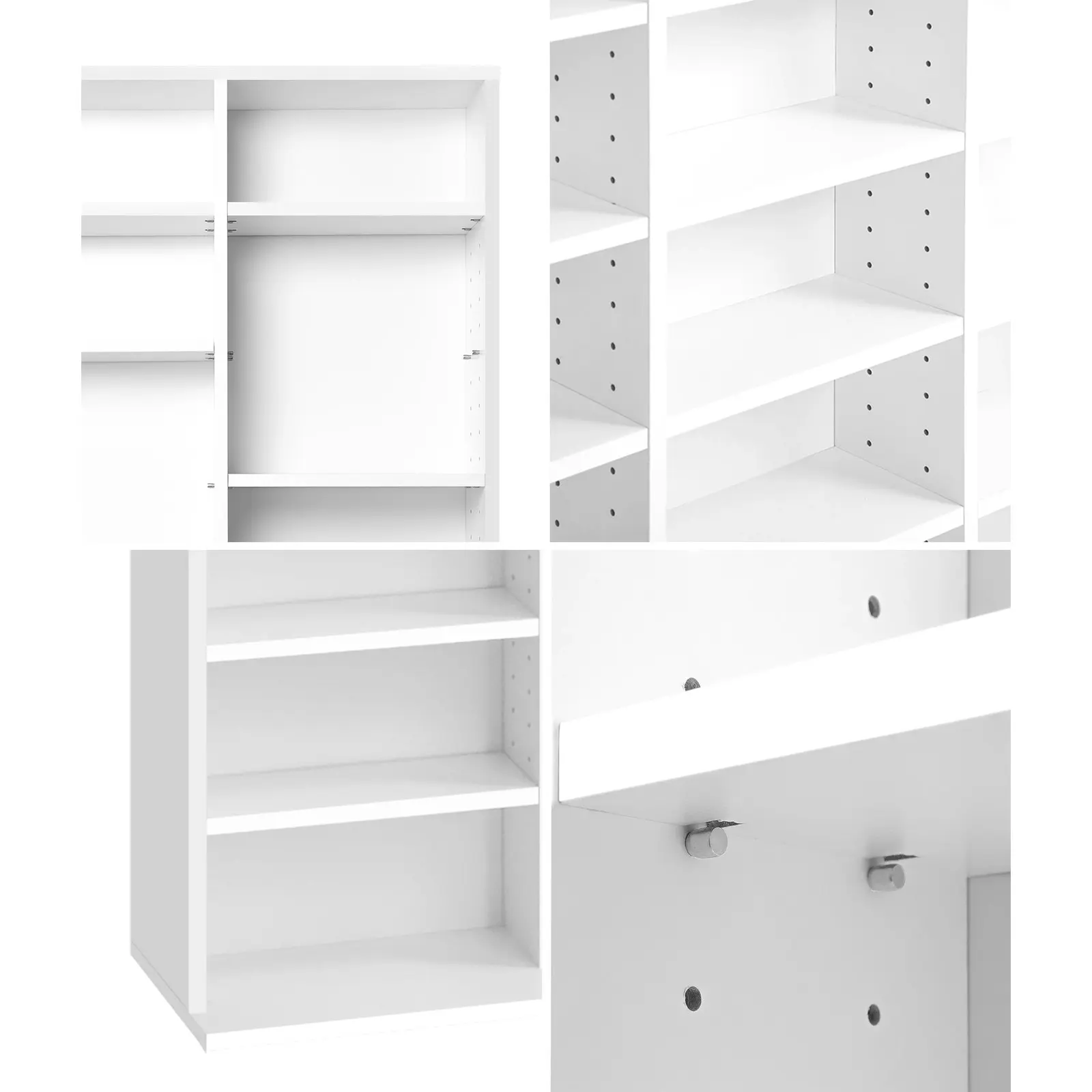 Oikiture Bookshelf Display Shelf Bookcase CD DVD Storage Media Stand Rack White