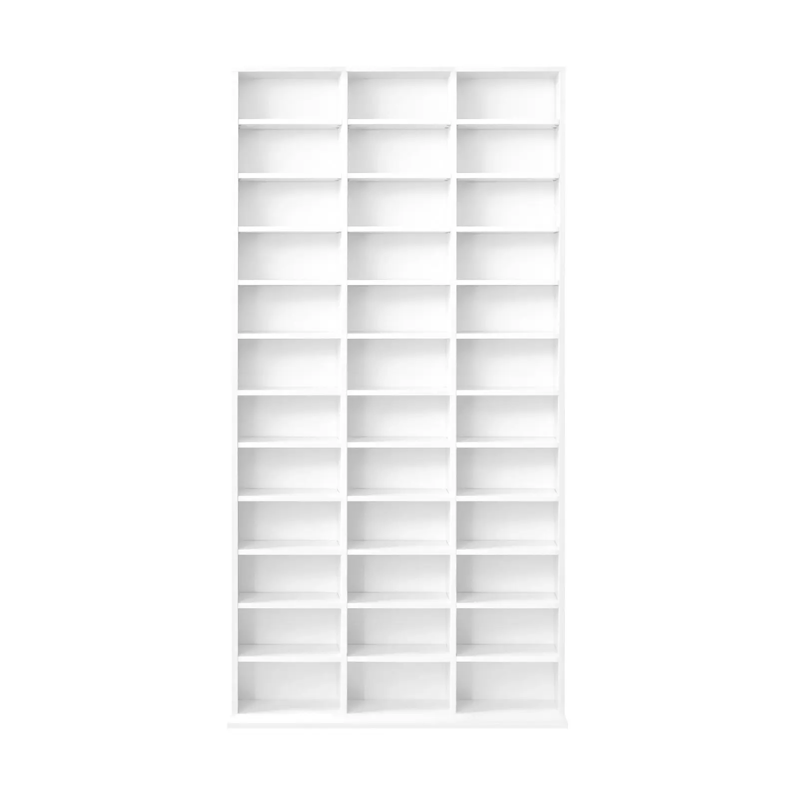 Oikiture Bookshelf Display Shelf Bookcase CD DVD Storage Media Stand Rack White