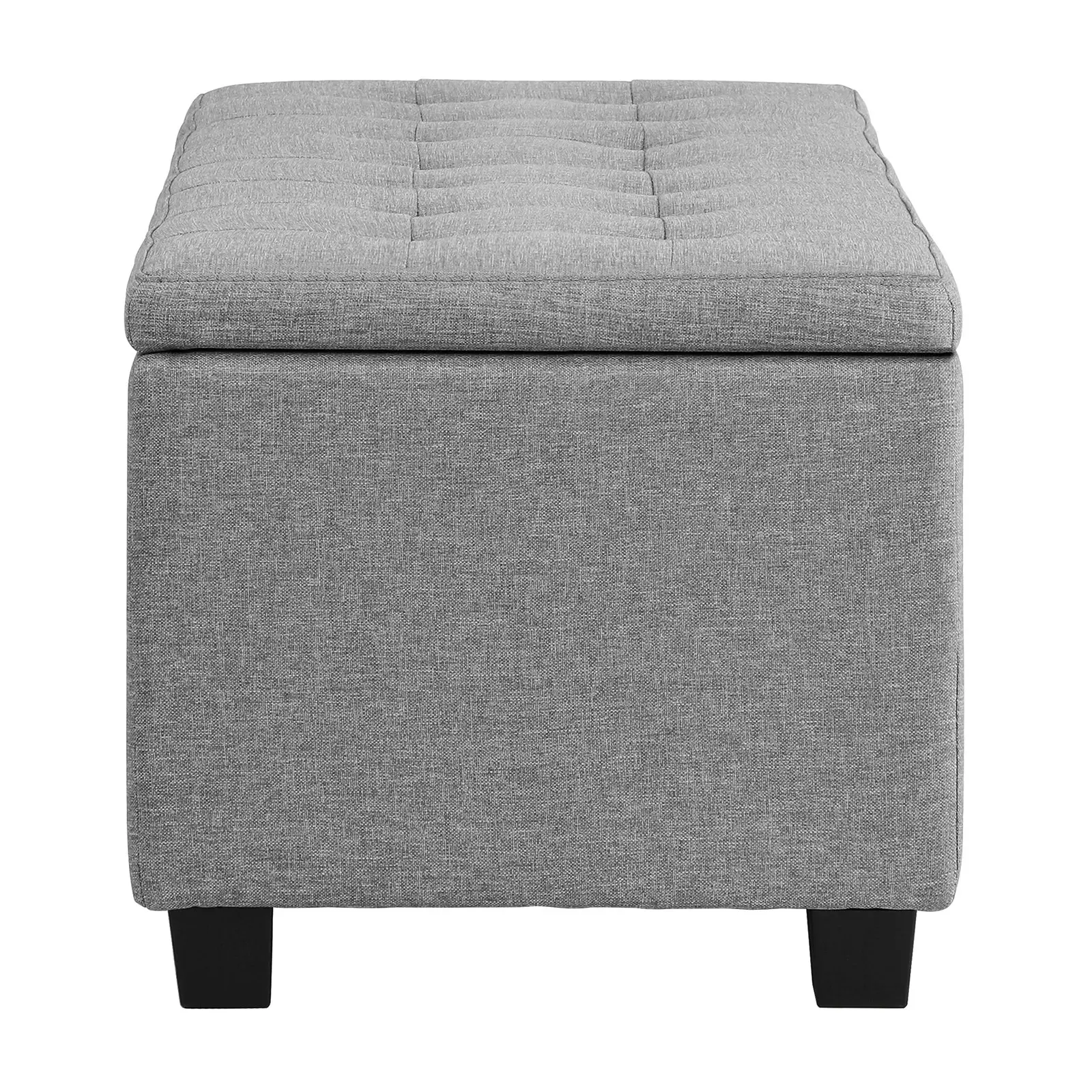 Oikiture Storage Ottoman Blanket Box Faux Linen Chest Toy Foot Stool LARGE