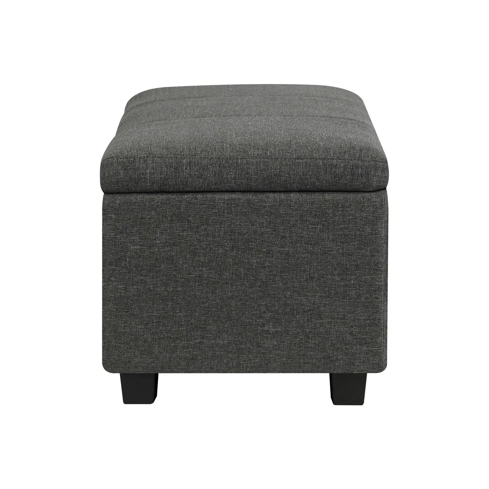 Oikiture Storage Ottoman Blanket Box Linen Fabric Arm Foot Stool Couch Grey Large