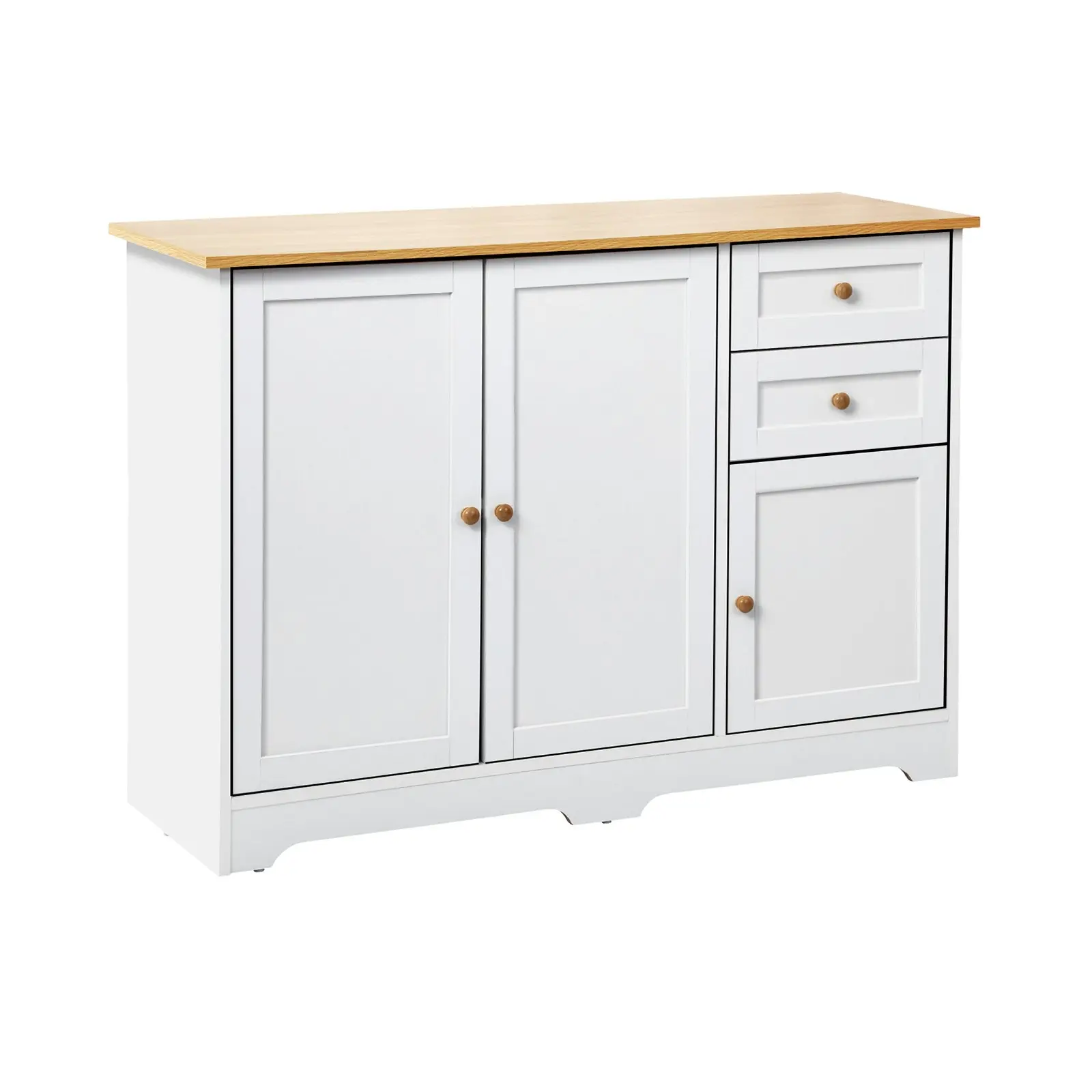 Oikiture Buffet Sideboard Storage Cabinet Cupboard Hallway Kitchen Drawers Table