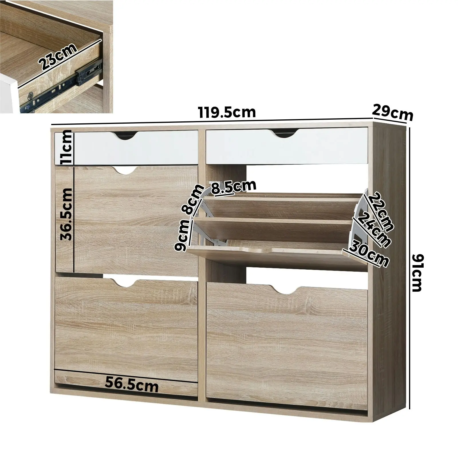 Oikiture Shoe Rack Shoe Storage Cabinet Cupboard Organiser Shelf Wooden 36 Pairs