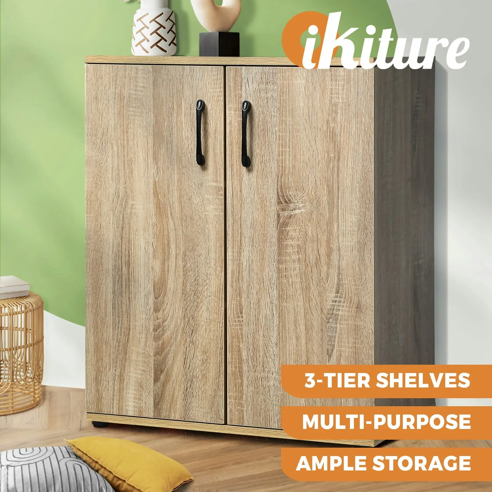 Oikiture Bathroom Storage Cabinet Sideboard Freestanding Cupboard Organiser