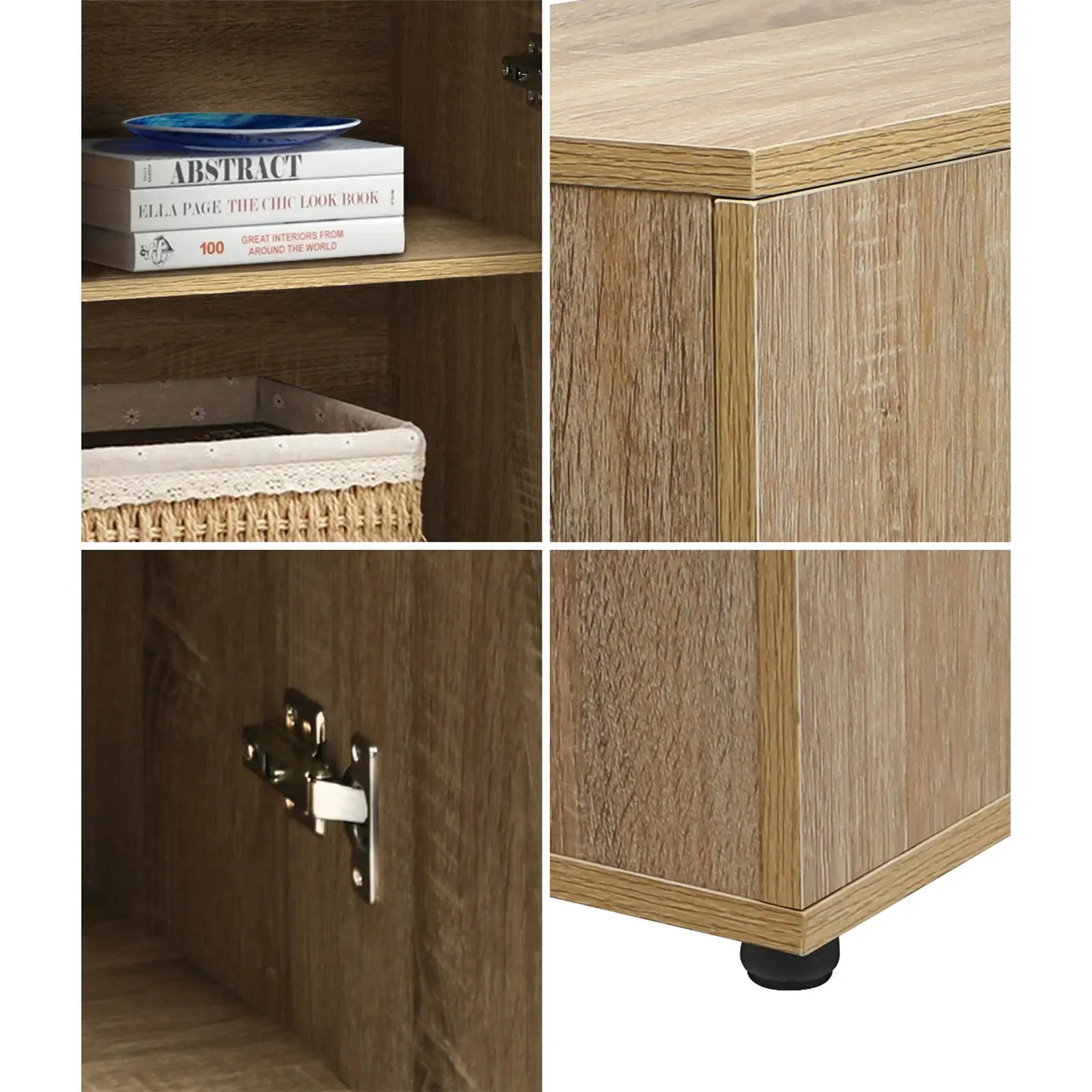 Oikiture Bathroom Storage Cabinet Sideboard Freestanding Cupboard Organiser