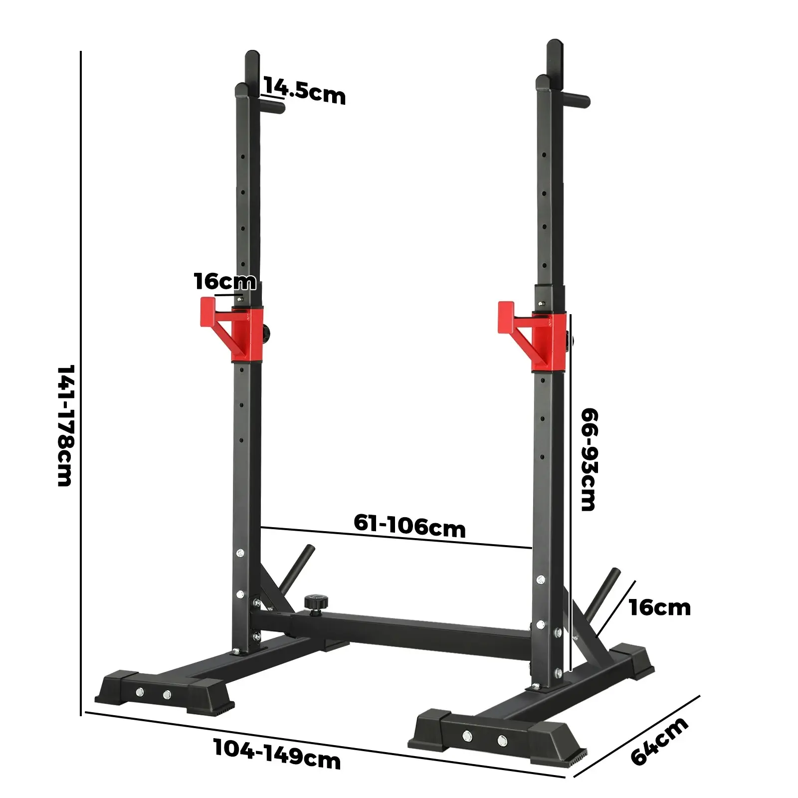 Finex Squat Rack Adjustable Barbell Rack Weight Bench Press Barbell Bar Stand