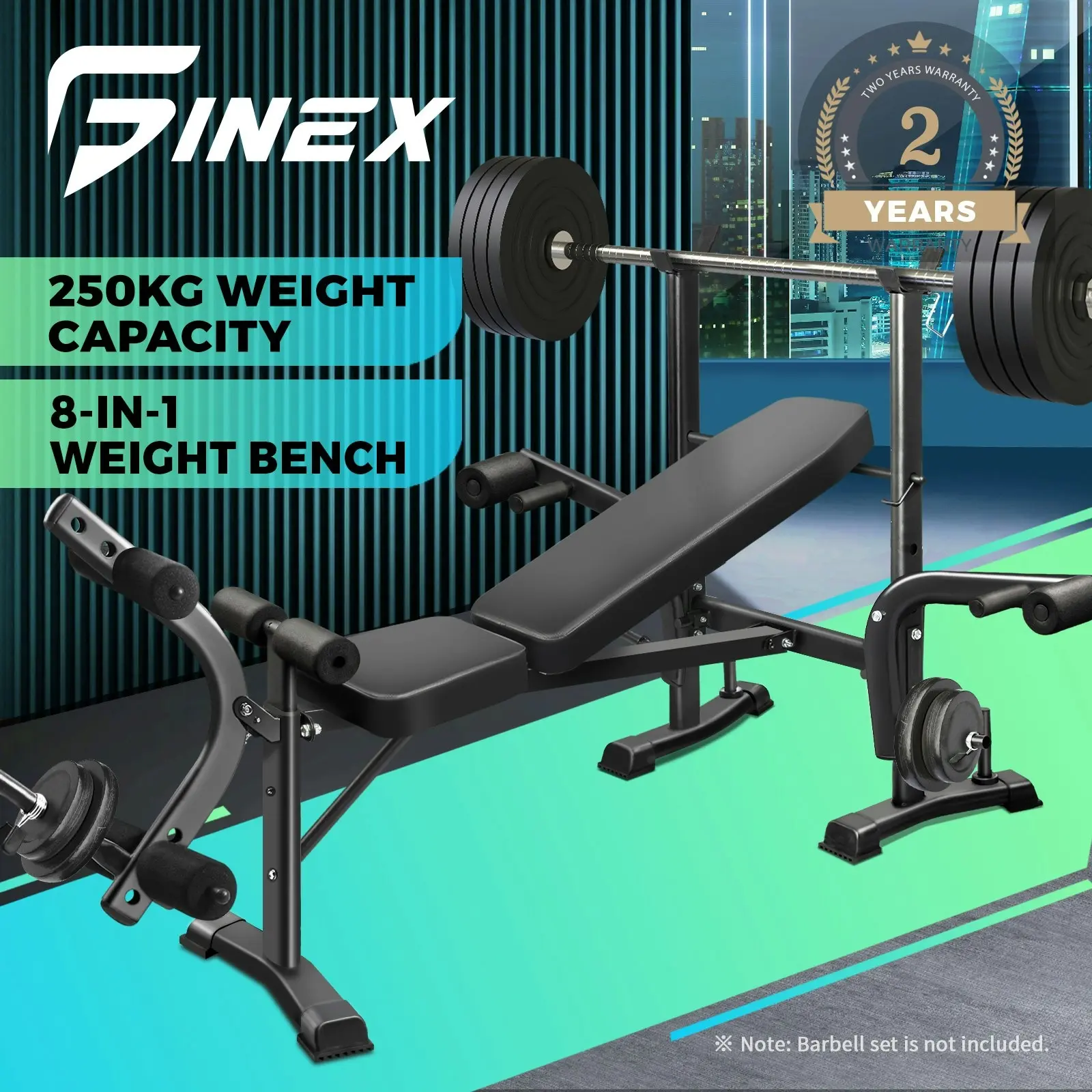 Finex Bench Press Weight Bench 8 in 1 Multi-Station Fitness Home Gym Equipment