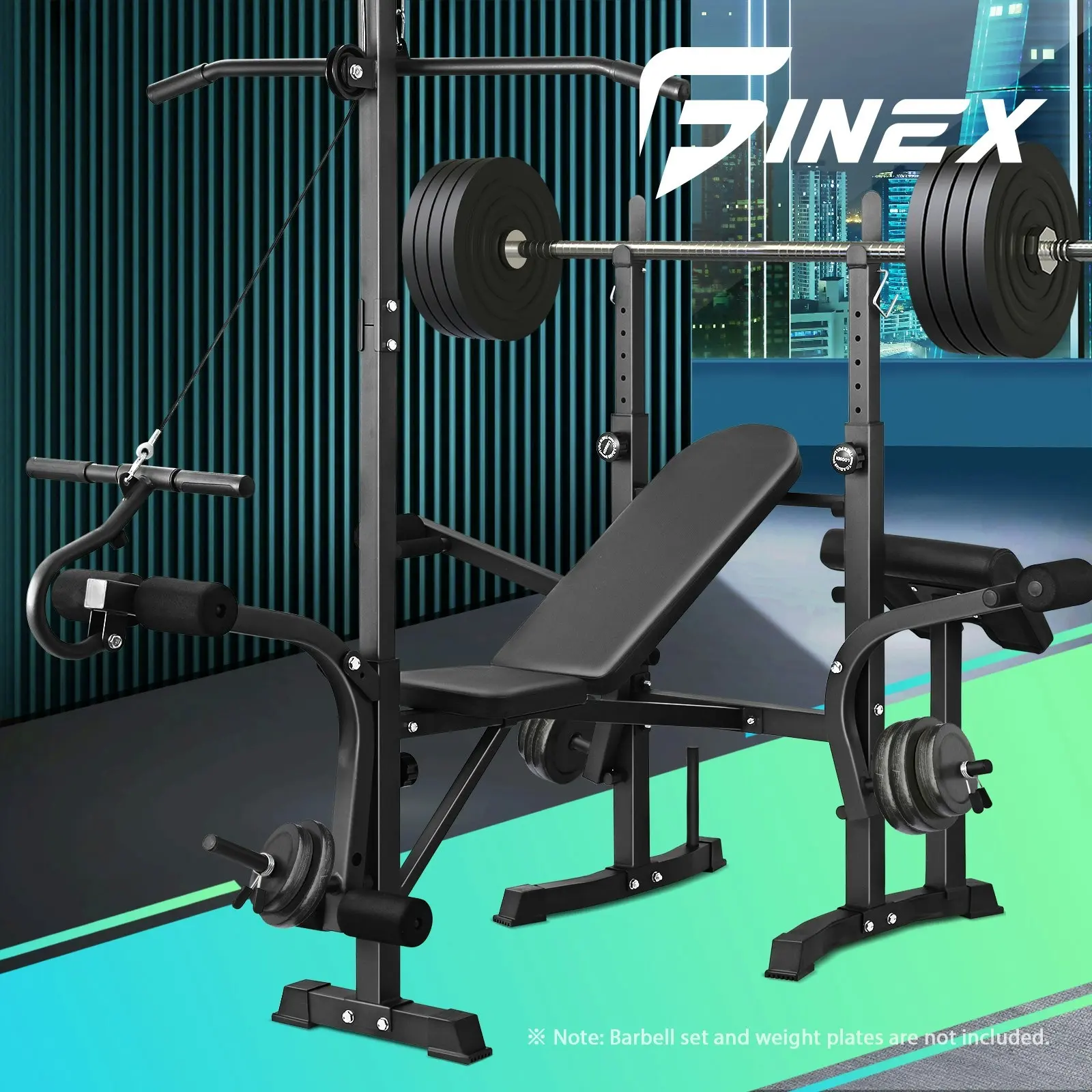 Finex Bench Press Weight Bench Multi-Station Fitness Gym Pulldown Equipment