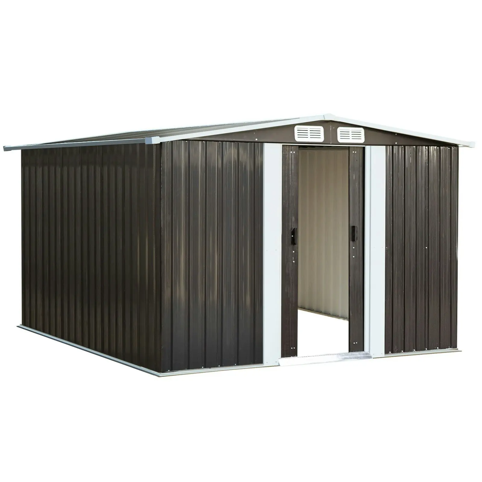 Livsip Garden Shed Outdoor Storage Sheds 2.57x2.05M Workshop Cabin Metal House