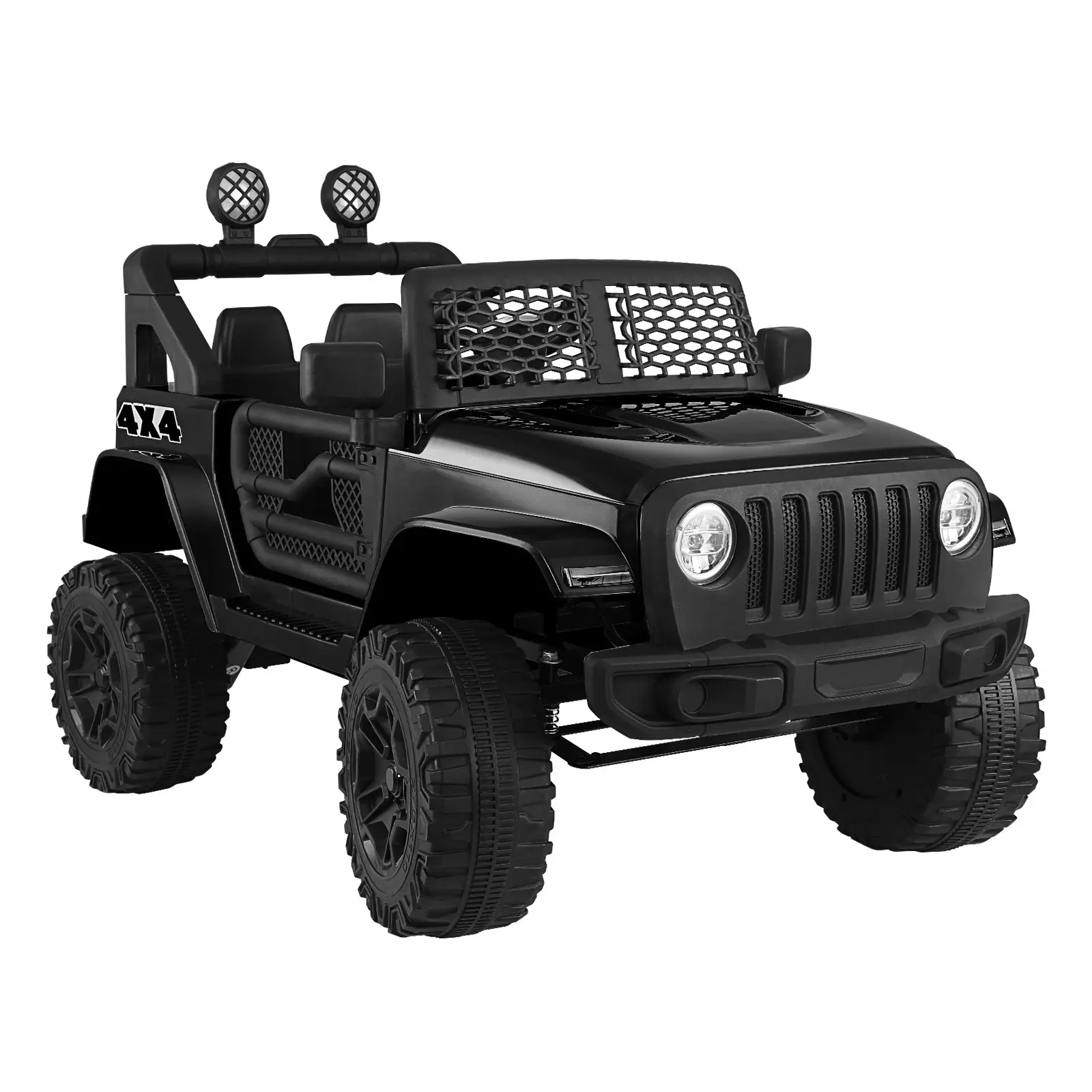 Mazam Kids Ride On Car 12V Black Electric Jeep Remote Vehicle Toy Cars Gift LED light