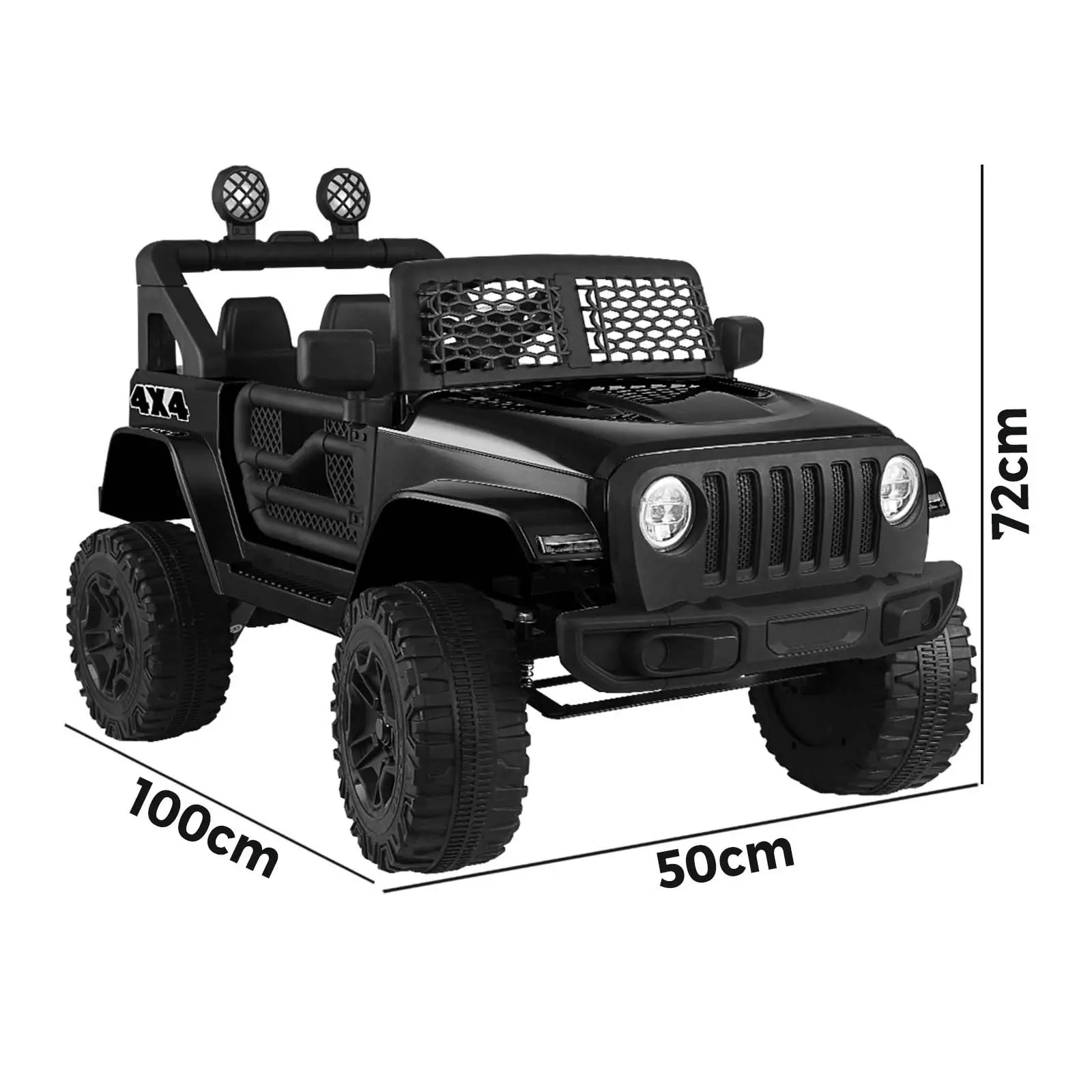 Mazam Kids Ride On Car 12V Black Electric Jeep Remote Vehicle Toy Cars Gift LED light