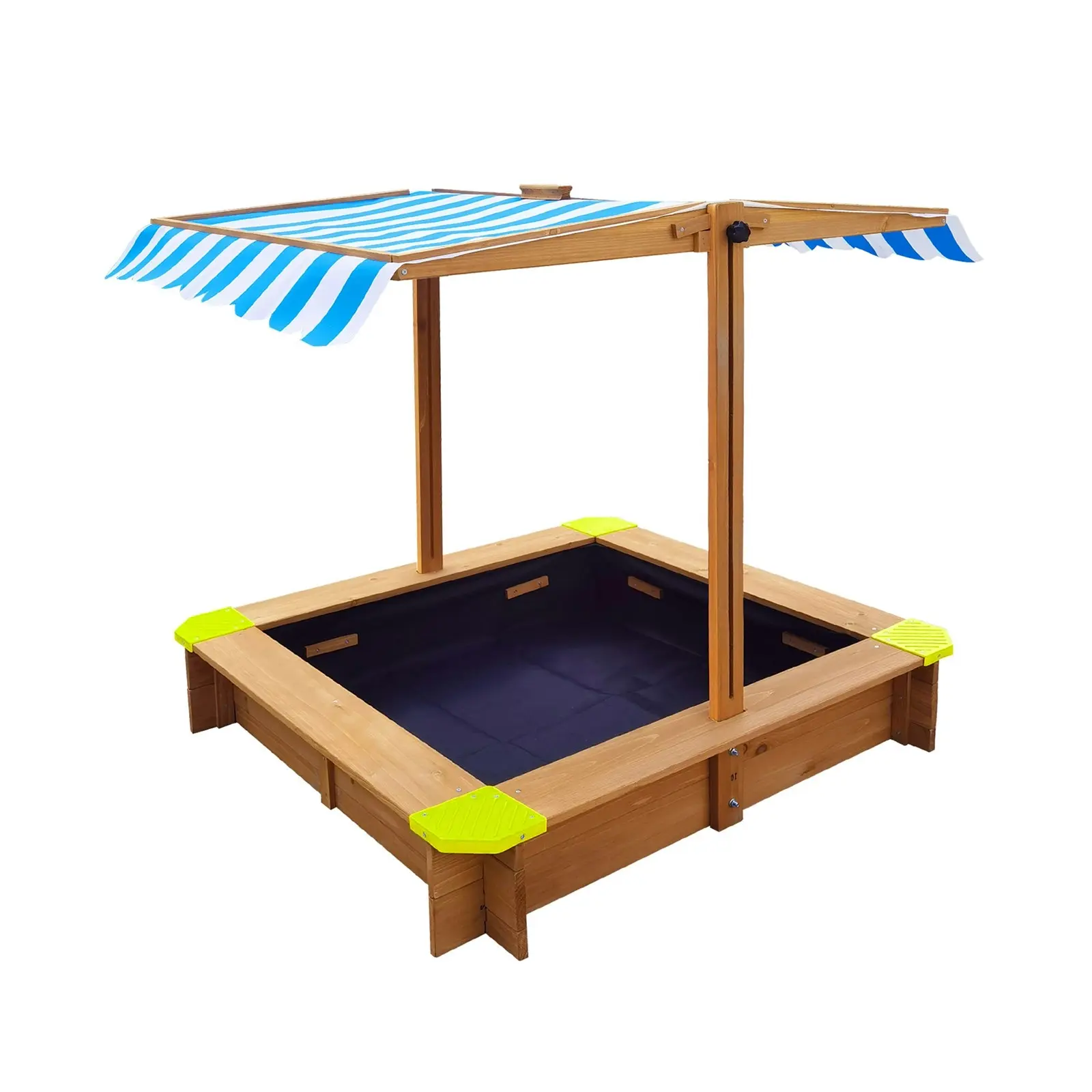 Mazam Kids Sandpit Wooden Sandbox Outdoor Toys Beach Play Box Children Adjustable Canopy