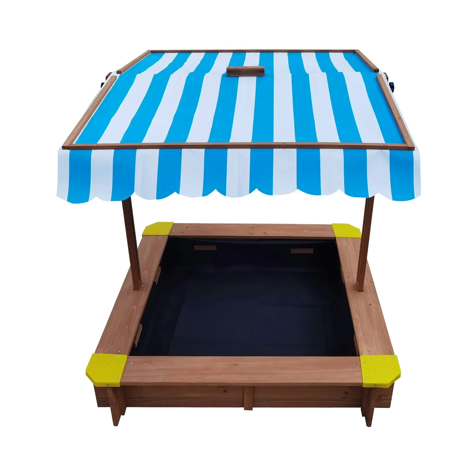 Mazam Kids Sandpit Wooden Sandbox Outdoor Toys Beach Play Box Children Adjustable Canopy