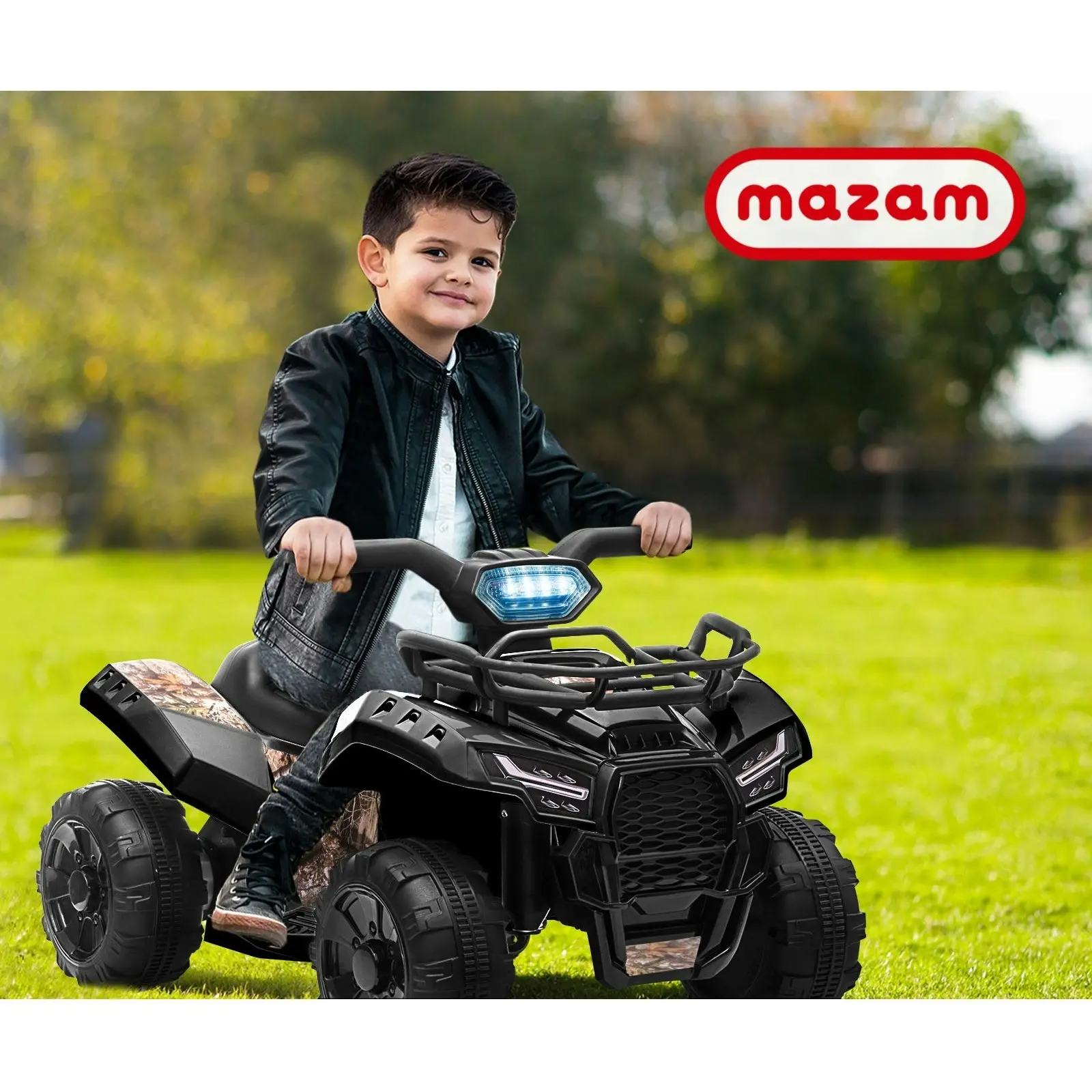 Mazam Ride On Car Electric ATV Bike Vehicle for Toddlers Kids Rechargeable Black