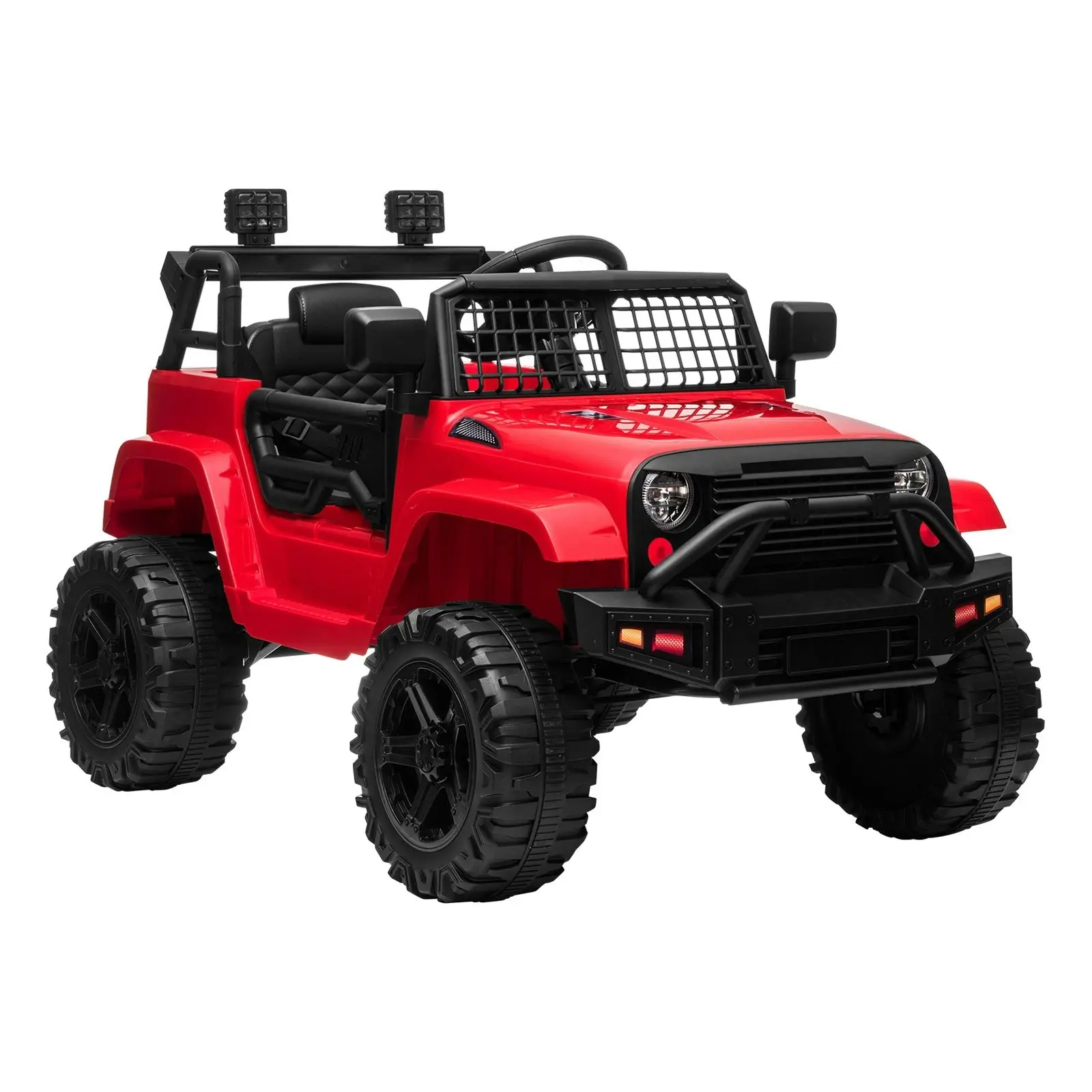 Mazam Ride On Car Electric Jeep Toy Remote Cars Kids Gift MP3 LED lights 12V Red