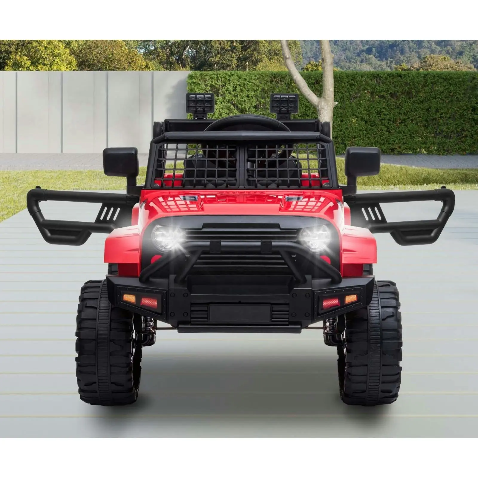 Mazam Ride On Car Electric Jeep Toy Remote Cars Kids Gift MP3 LED lights 12V Red