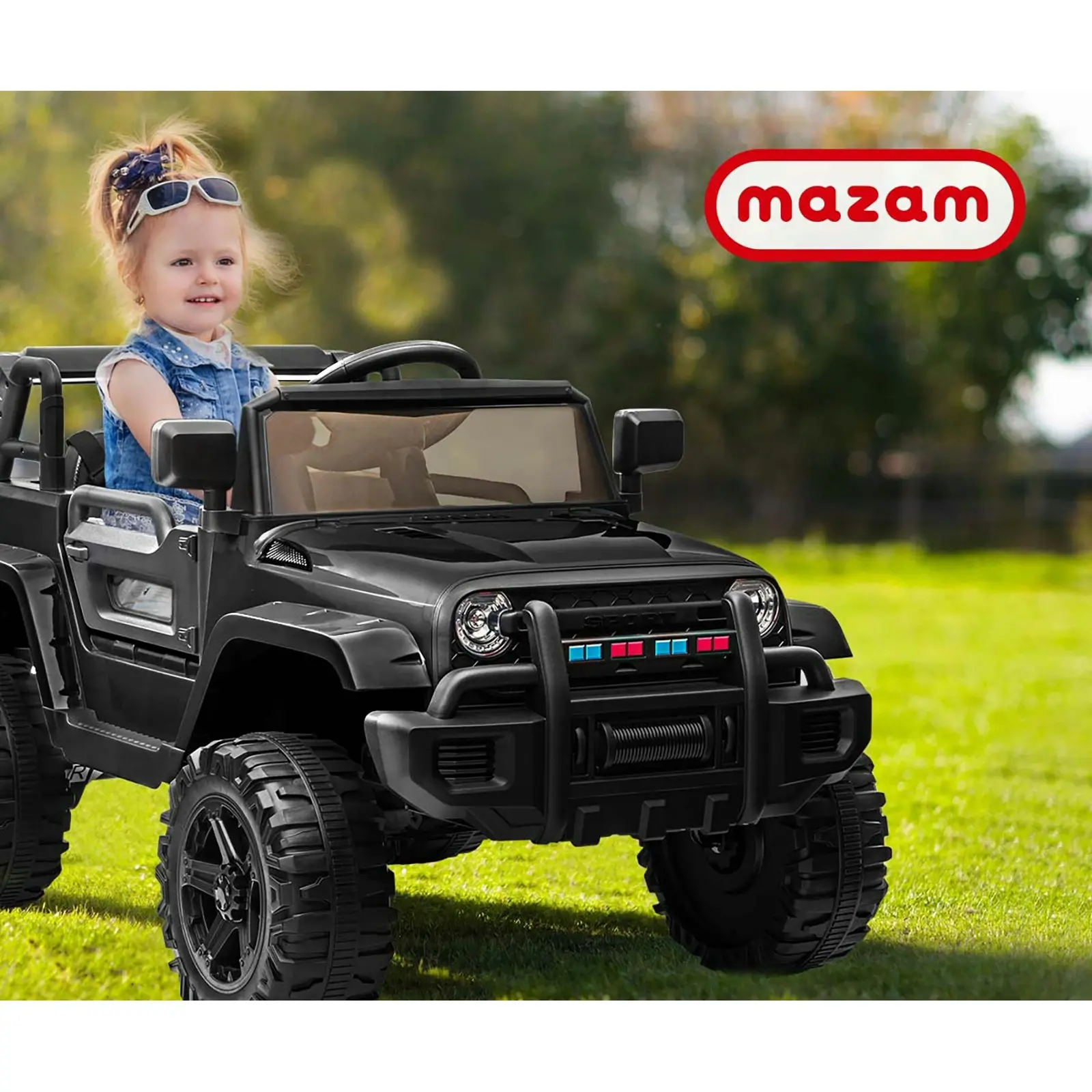 Mazam Ride On Car 12V Electric Jeep Remote Vehicle Kids Toy Cars Gift LED light