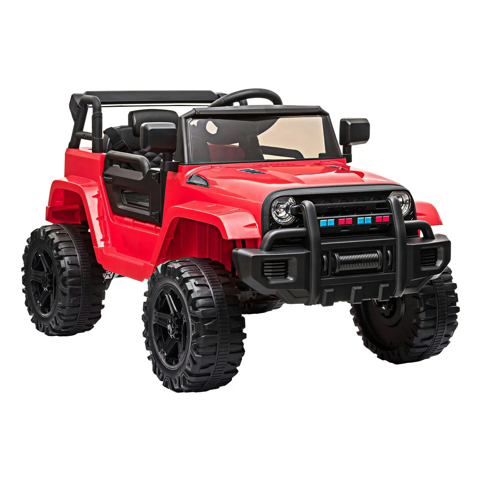 Mazam Ride On Car 12V Electric Jeep Toy Remote Cars Kids Gift MP3 LED lights Red