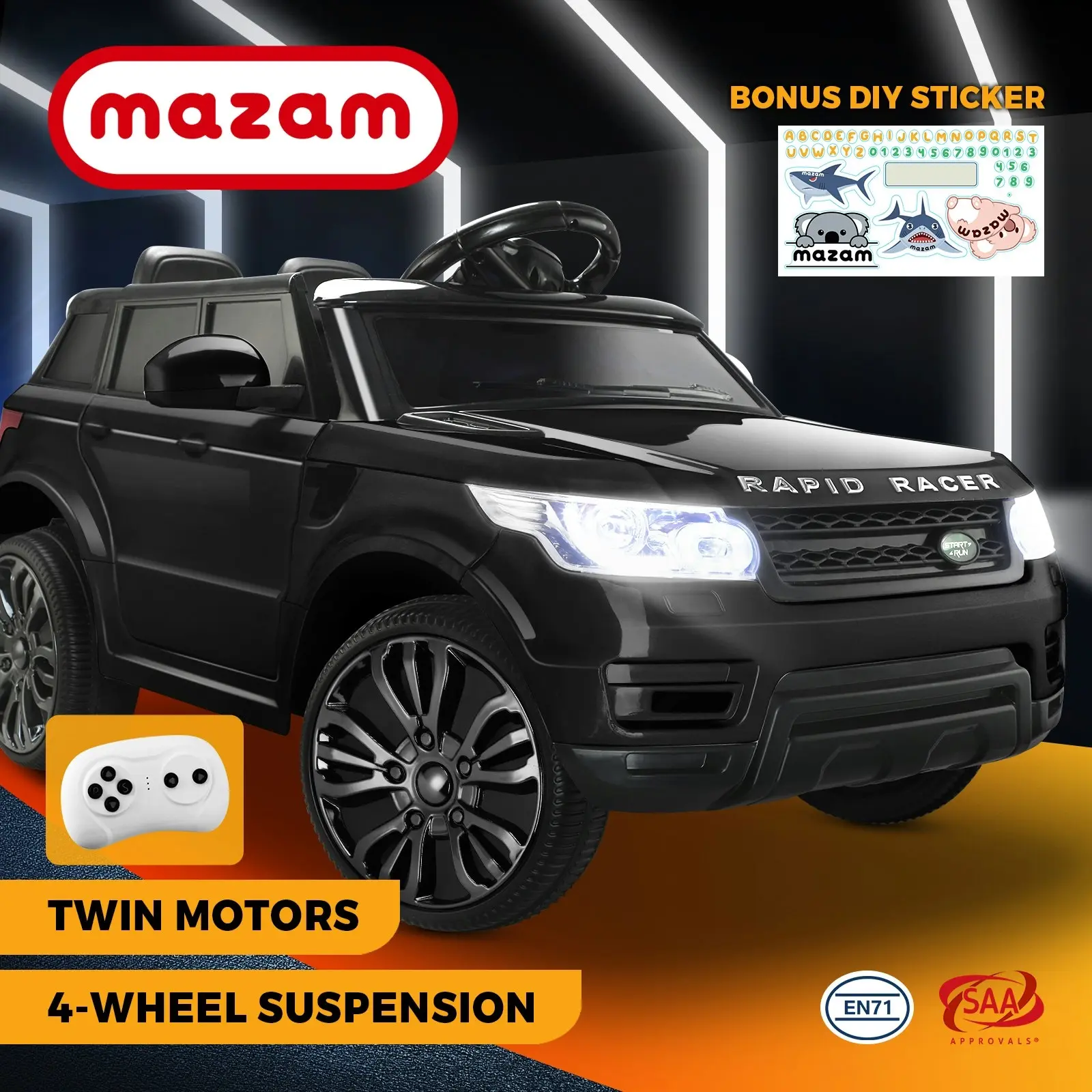 Mazam Ride On Car Electric Vehicle Toy Remote Cars Kids Gift MP3 LED light 12V