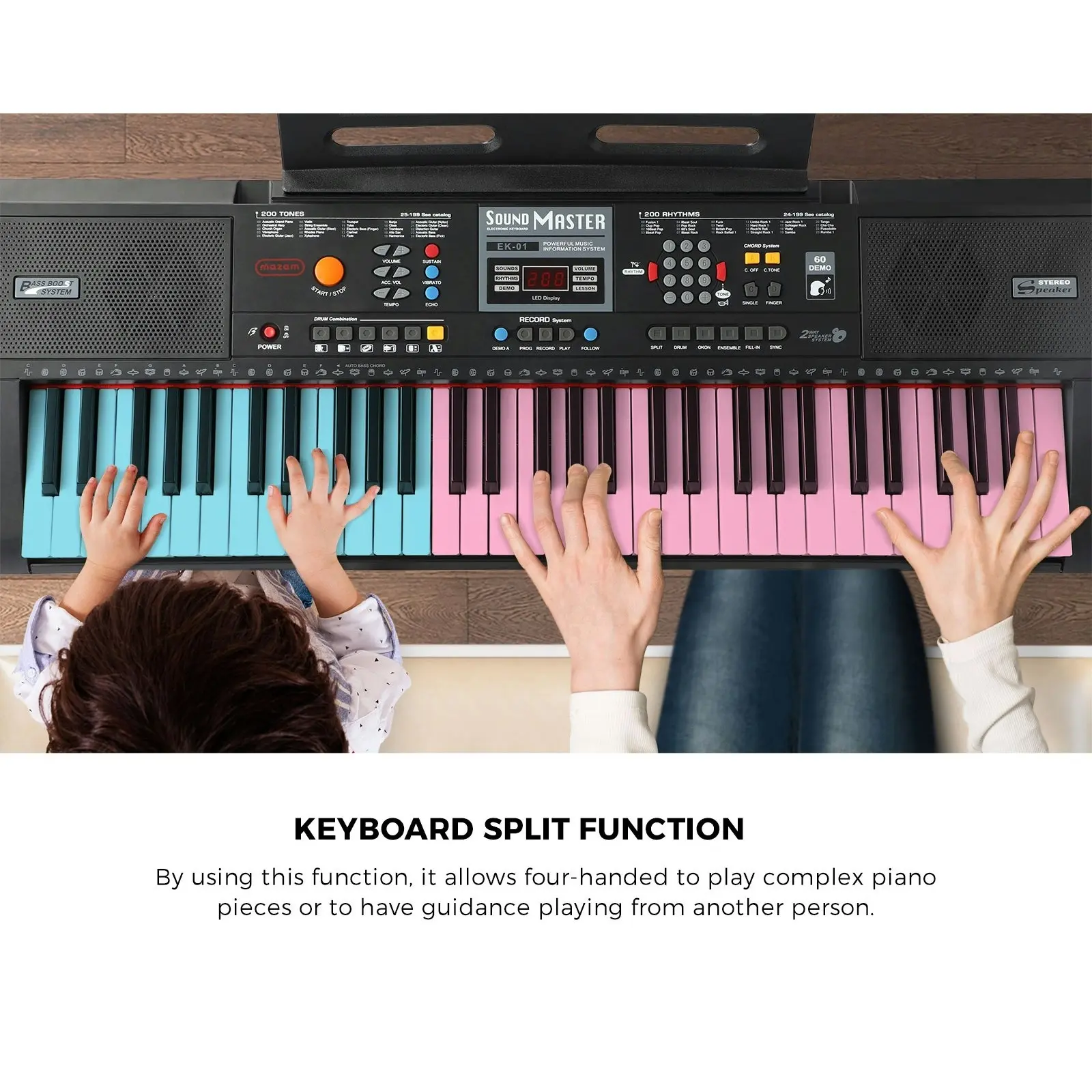 Mazam 61 Keys Electronic Piano Keyboard Electric Keyboards Beginner Kids Gift