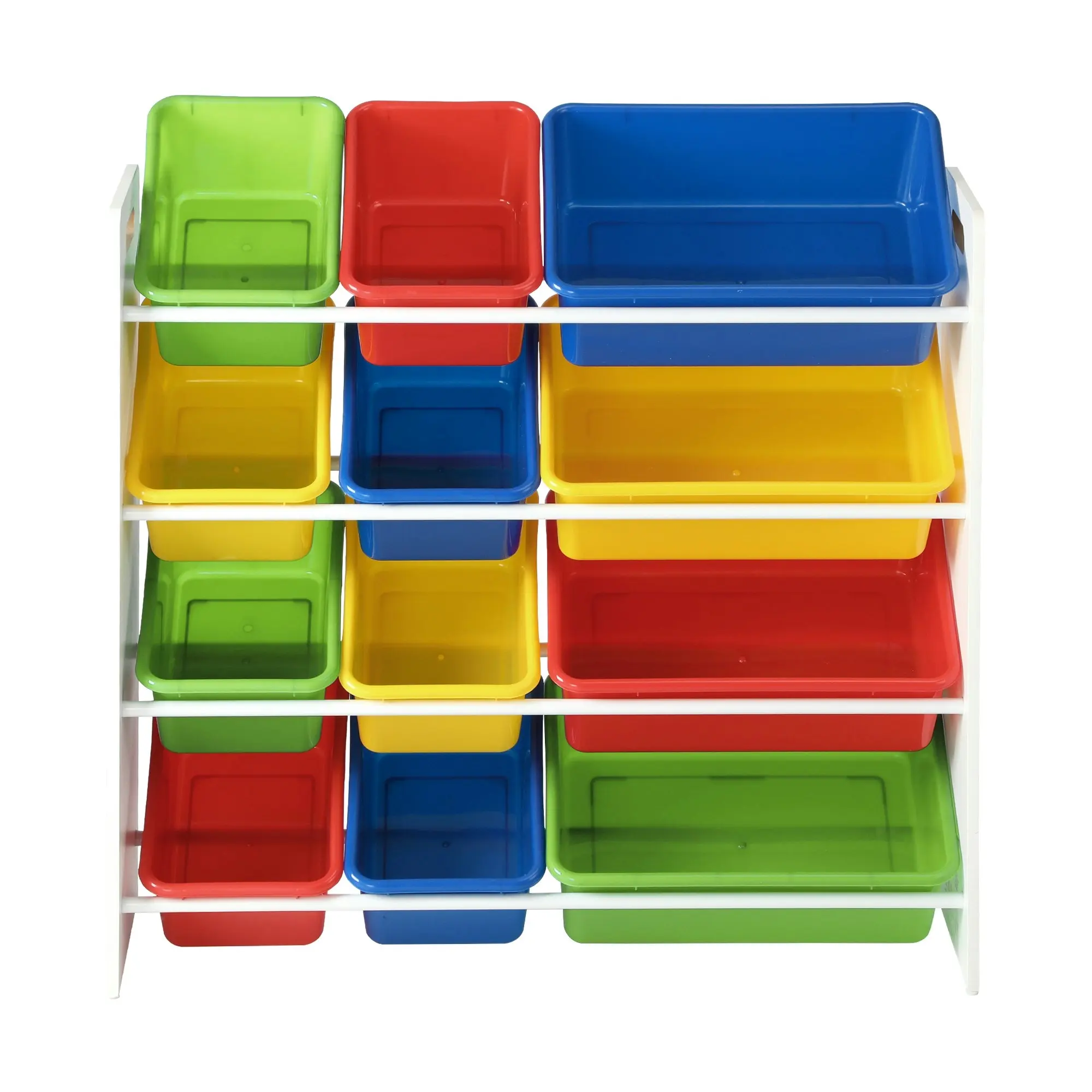 Oikiture Kids Toy Box Organiser 12 Bins Display Shelf Storage Rack Drawer