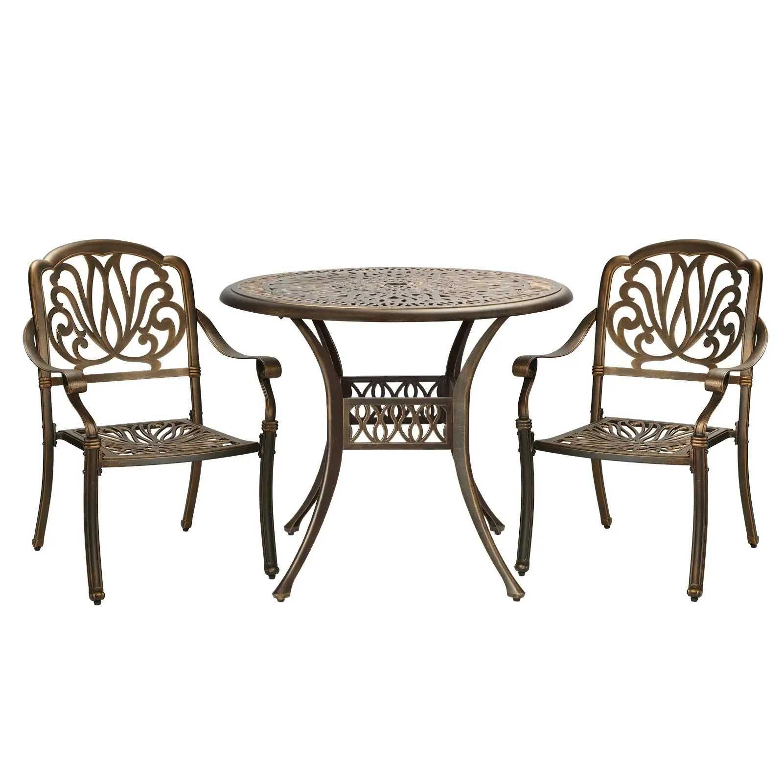 Livsip Outdoor Dining Chairs 3 Piece Bistro Set Cast Aluminium Patio Furniture