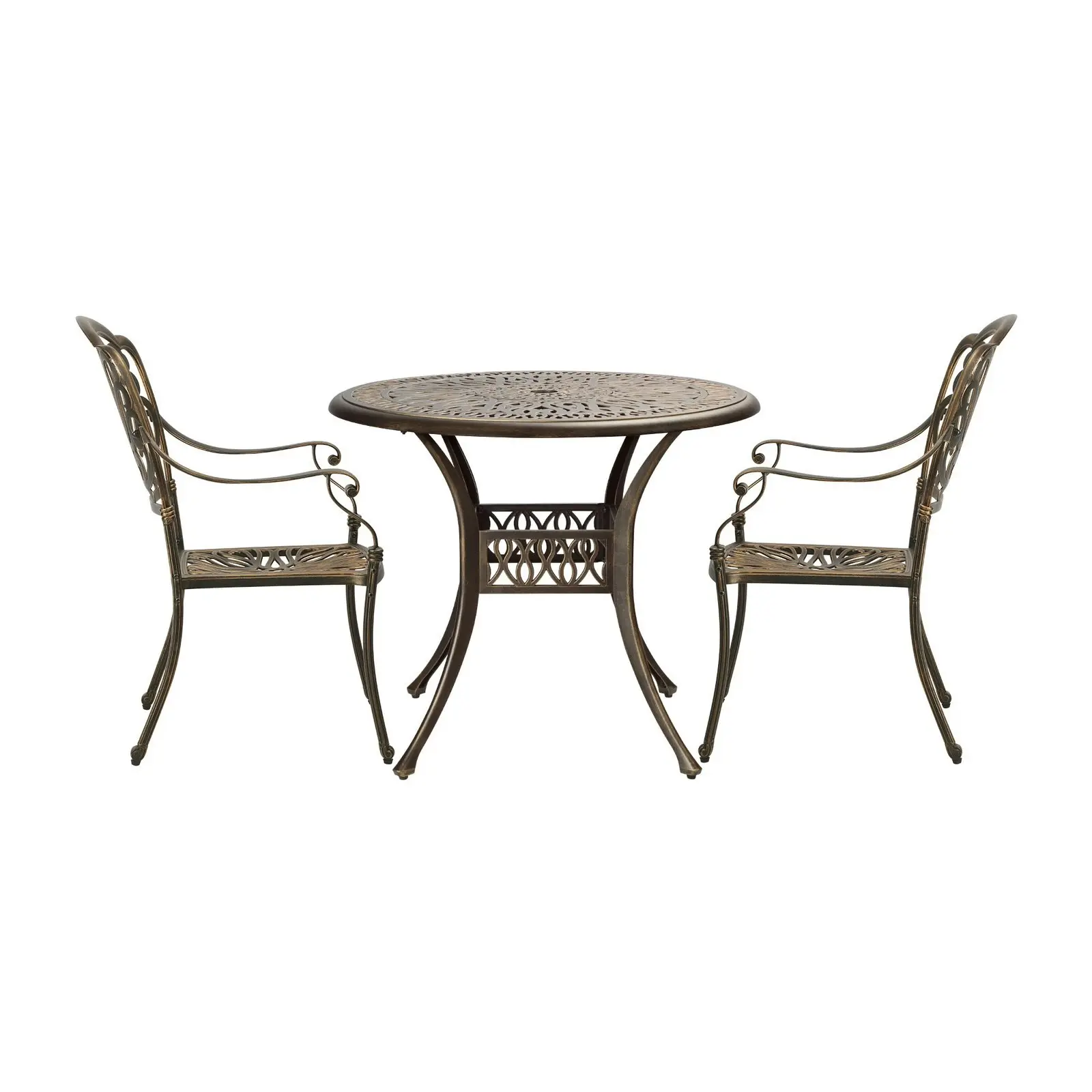 Livsip Outdoor Dining Chairs 3 Piece Bistro Set Cast Aluminium Patio Furniture