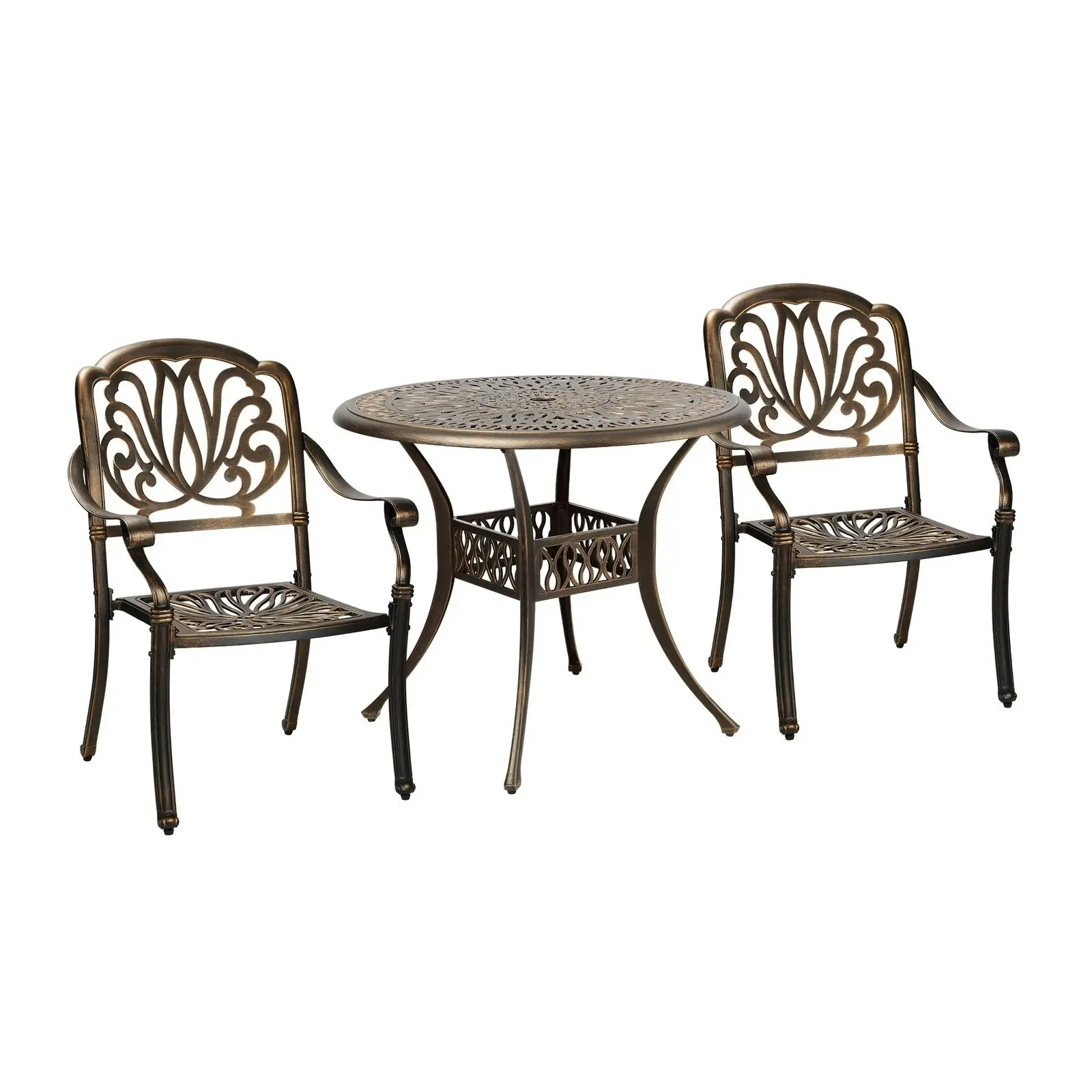 Livsip Outdoor Dining Chairs 3 Piece Bistro Set Cast Aluminium Patio Furniture