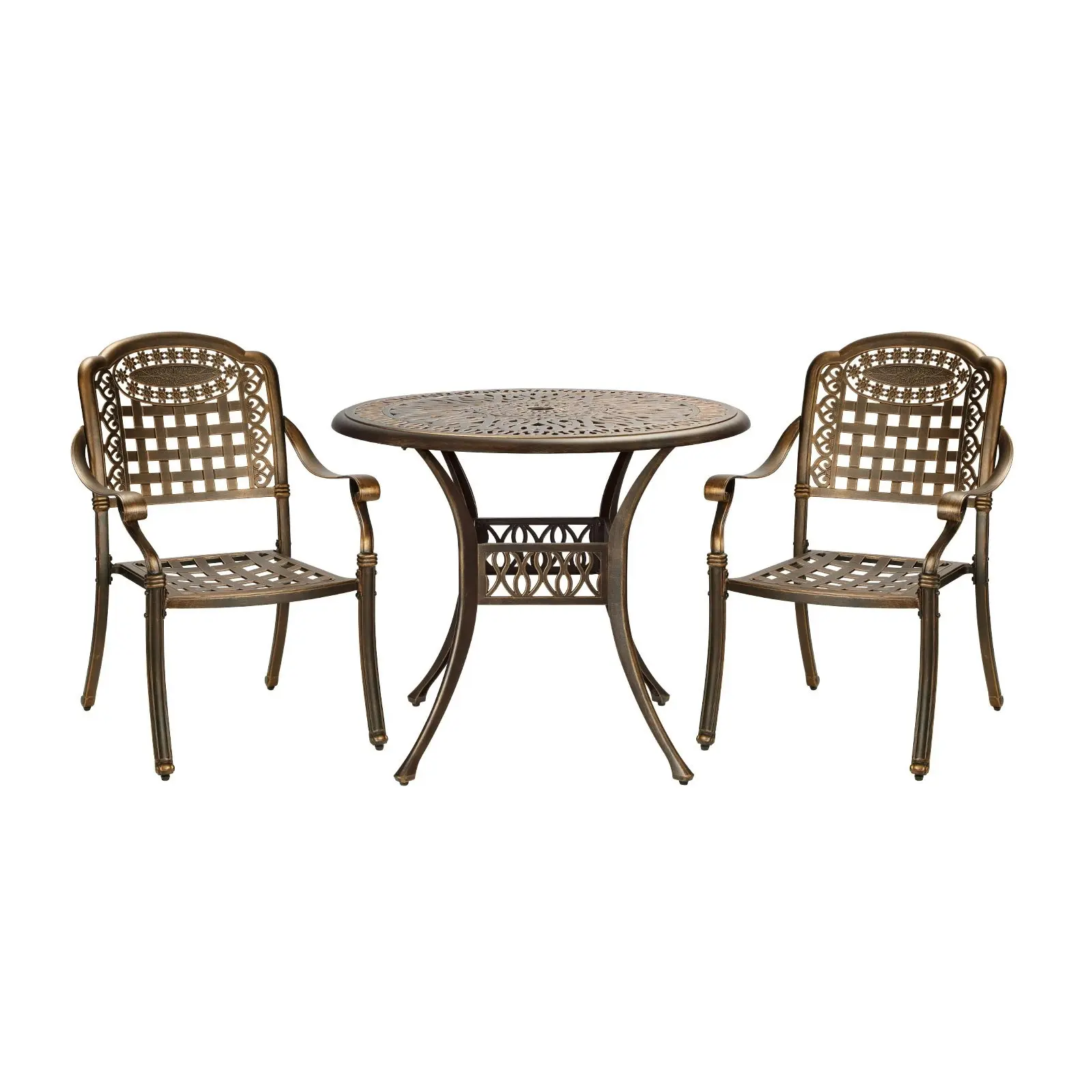 Livsip 3 Piece Outdoor Dining Chairs Bistro Set Cast Aluminium Patio Furniture