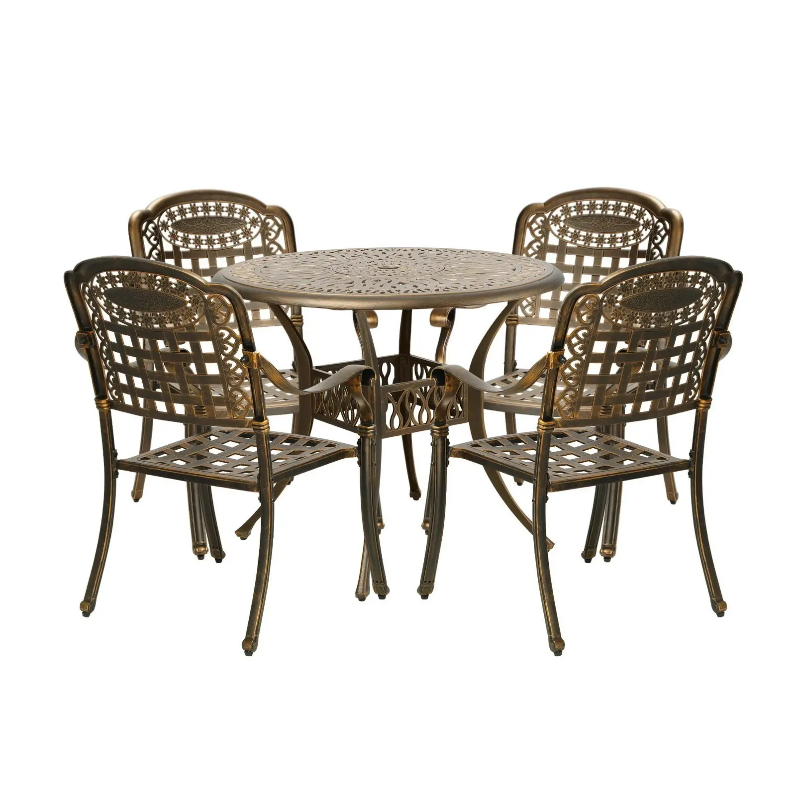 Livsip 3 Piece Outdoor Dining Chairs Bistro Set Cast Aluminium Patio Furniture