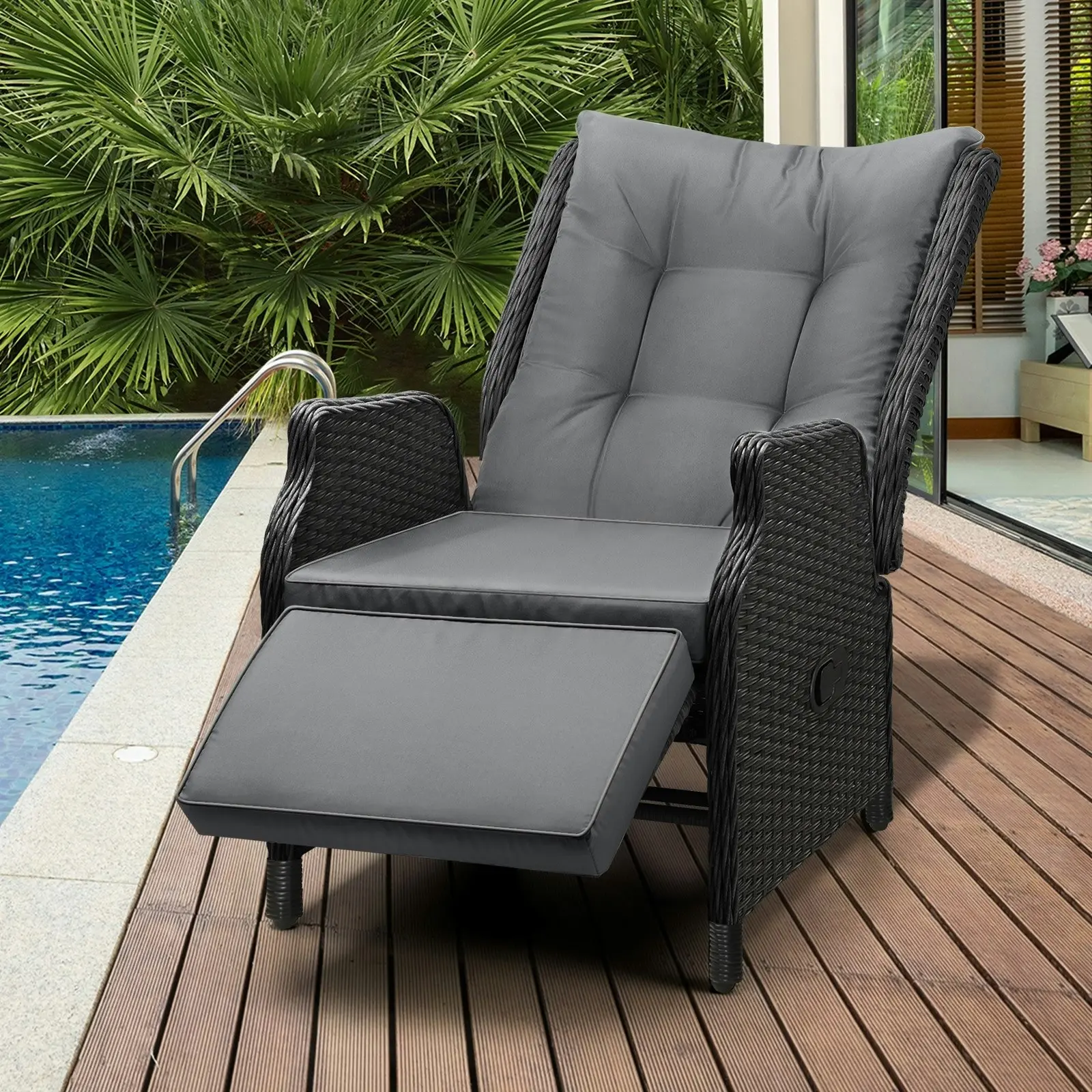 Livsip Outdoor Sun Lounge Garden Chairs Beach Chair Recliner Patio Furniture