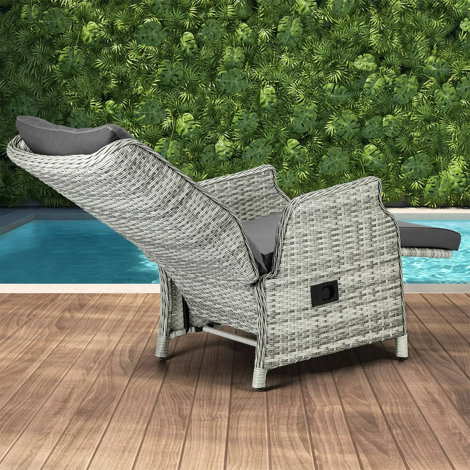 Livsip Recliner Chairs Outdoor Sun Lounge Wicker Garden Sofa Patio Furniture