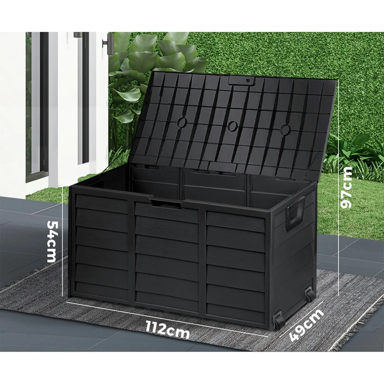 Livsip Outdoor Storage Box 290L Container Garden Chest Deck Tool Toy Lockable